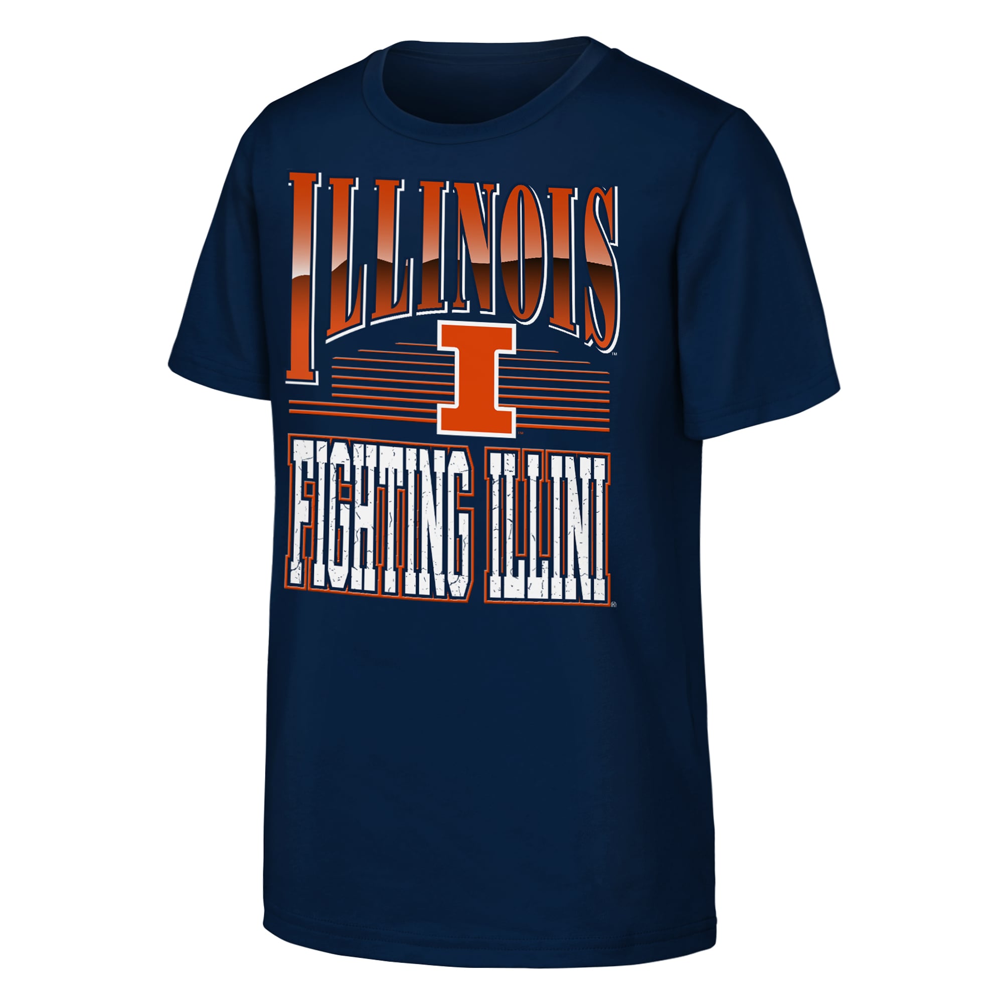 Youth Outerstuff  Navy Illinois Fighting Illini Chrome Header T-Shirt