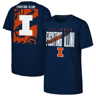 T-shirt Outerstuff Youth Cut Through Illinois Fighting Illini - Bleu marine