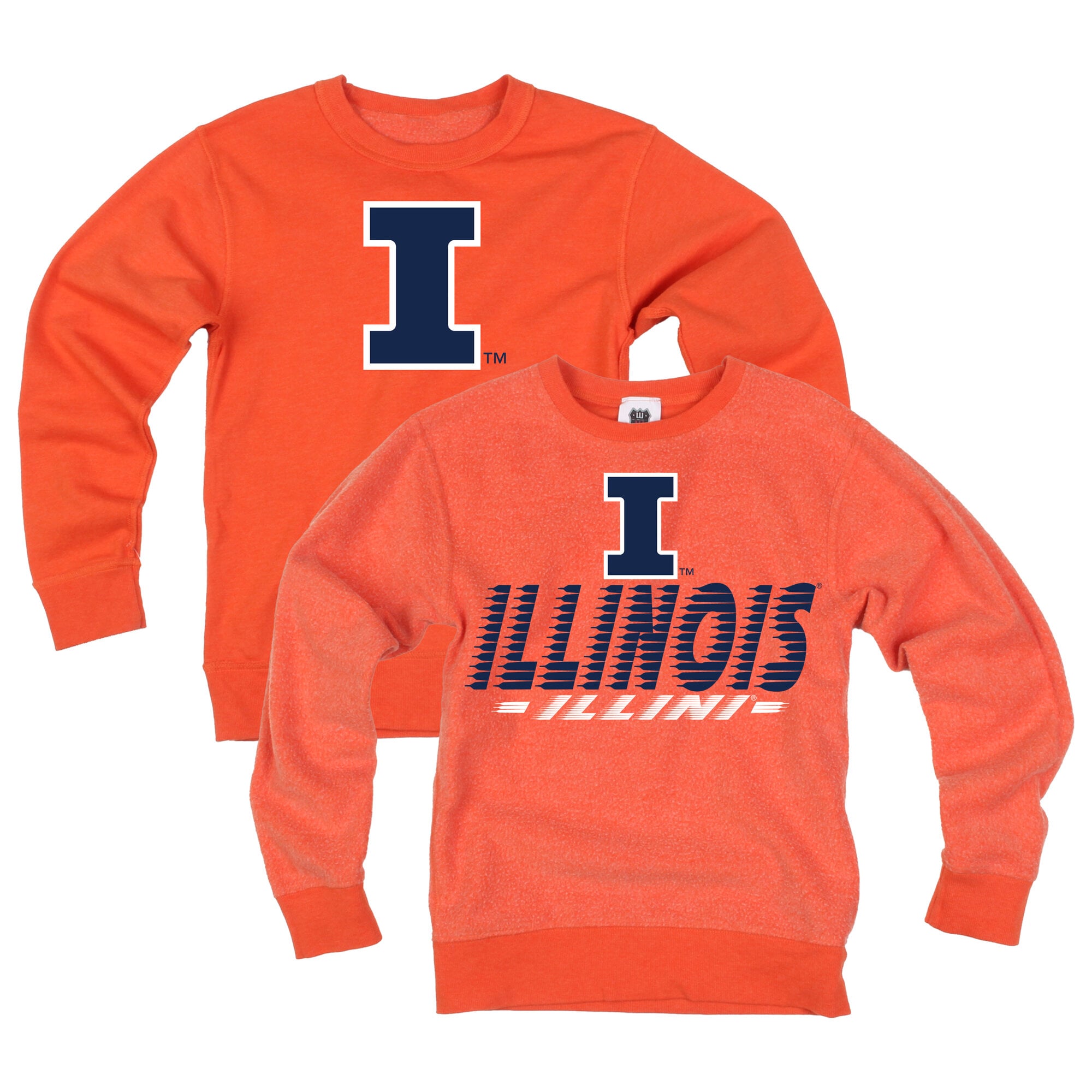 Youth Wes & Willy Orange Illinois Fighting Illini Reversible Sweatshirt