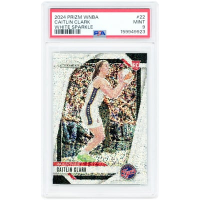Caitlin Clark Indiana Fever 2024 Panini Prizm WNBA White Sparkle Prizm #22 PSA Authenticated 9 Rookie Card