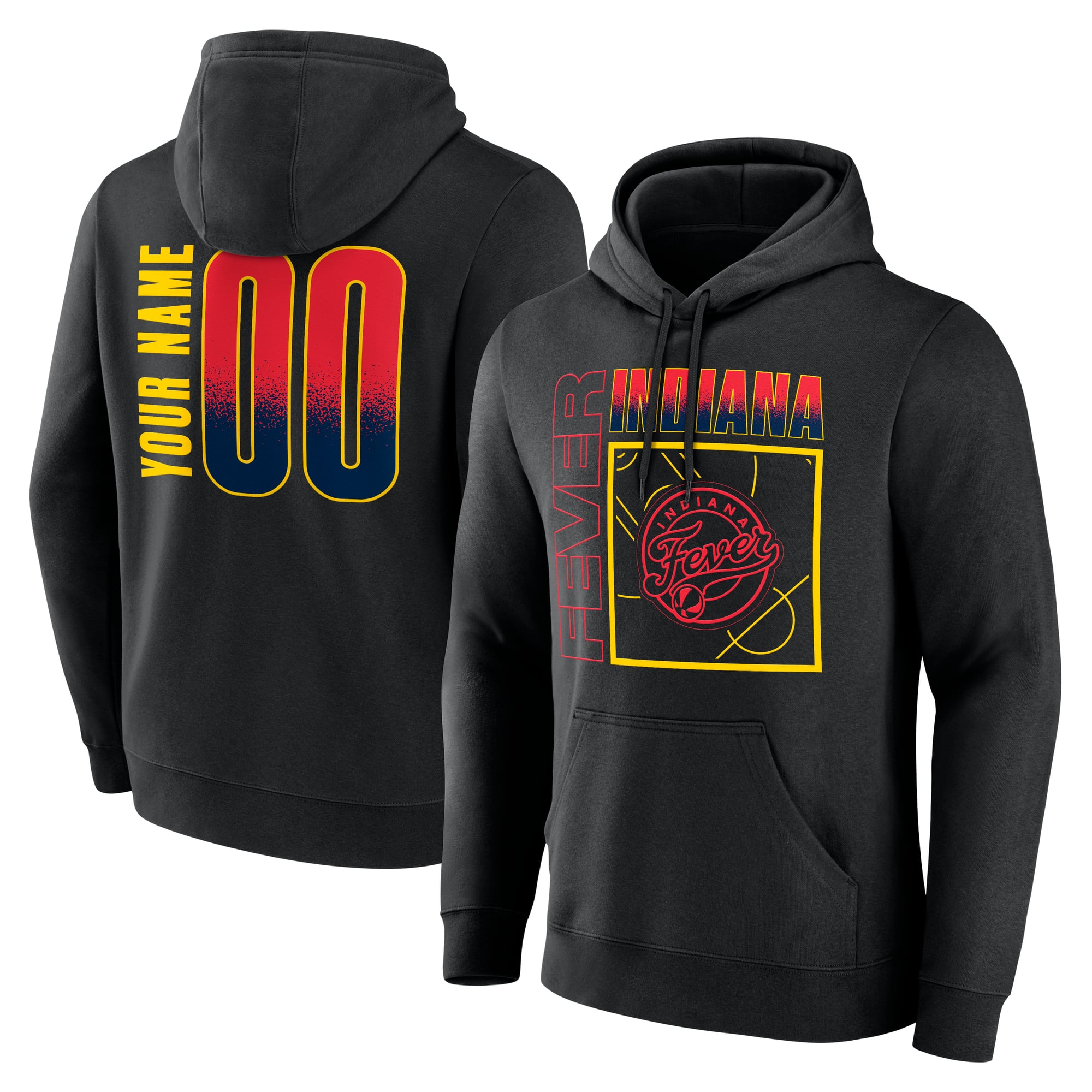 Sweat à capuche noir pour homme Indiana Fever Home Court Pop personnalisé avec nom et numéro