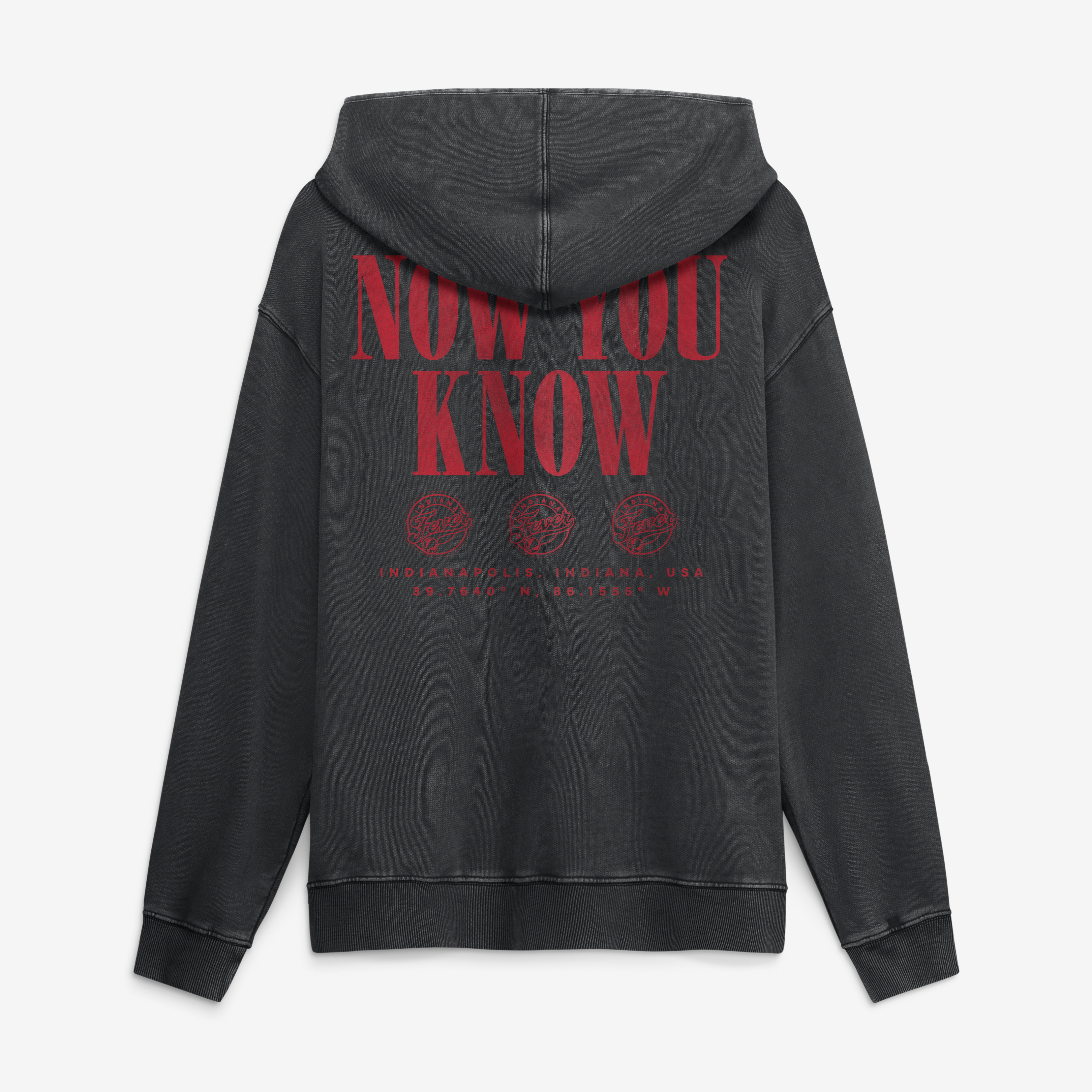 Sweat à capuche décontracté et délavé noir Indiana Fever pour homme de Fanatics