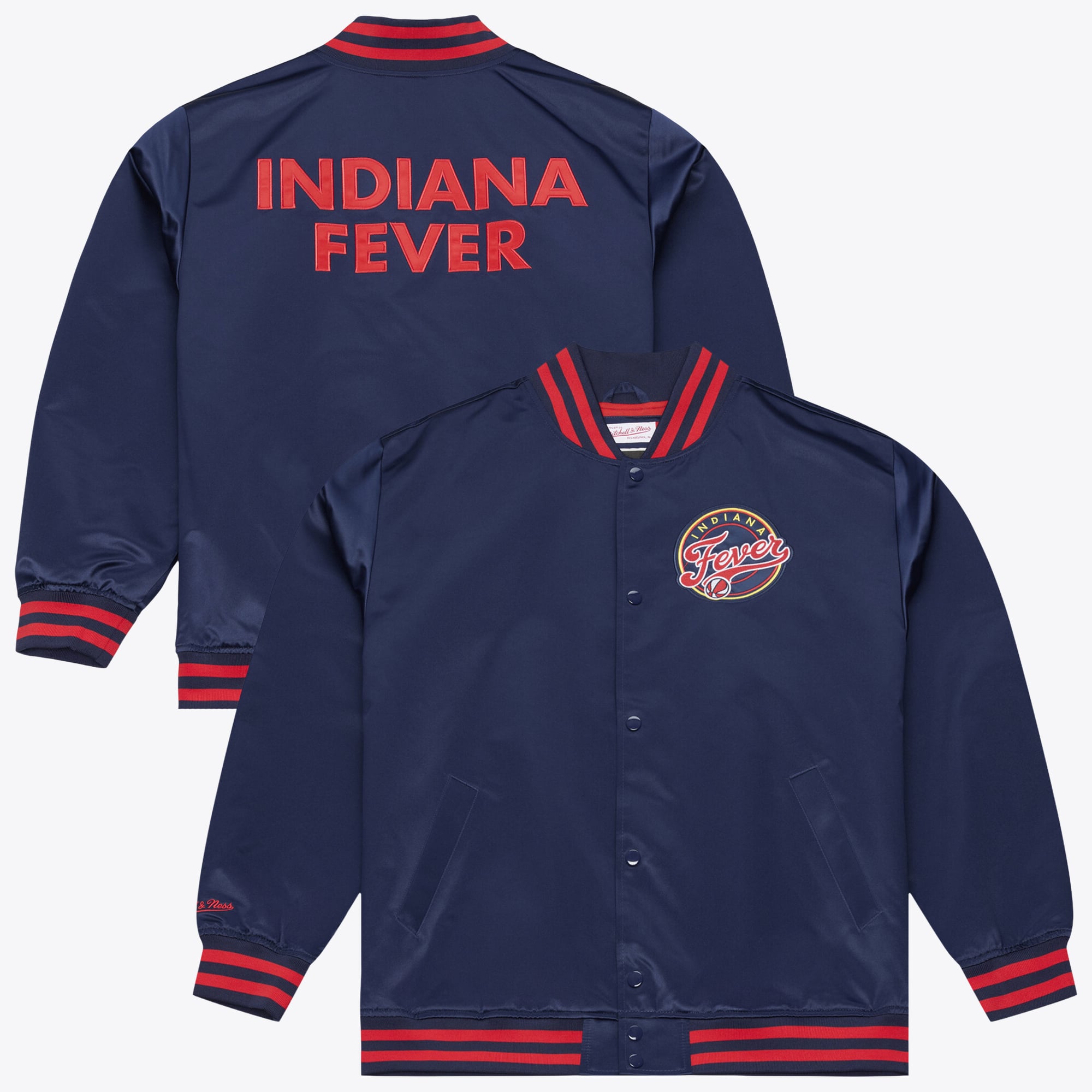 Men's Mitchell & Ness Navy Indiana Fever Lightweight Satin Jacket