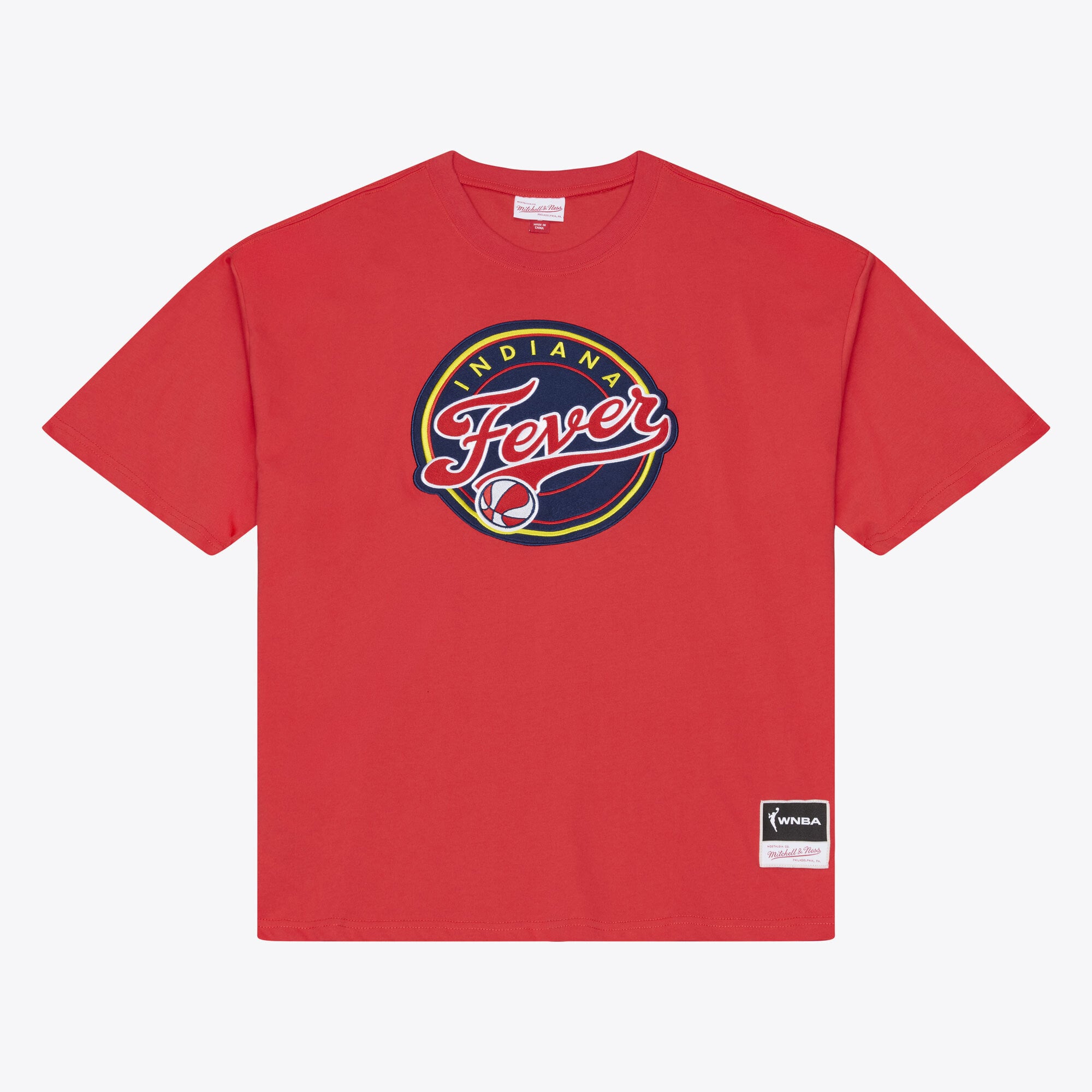 Men's Mitchell & Ness Red Indiana Fever Logo Boxy T-Shirt