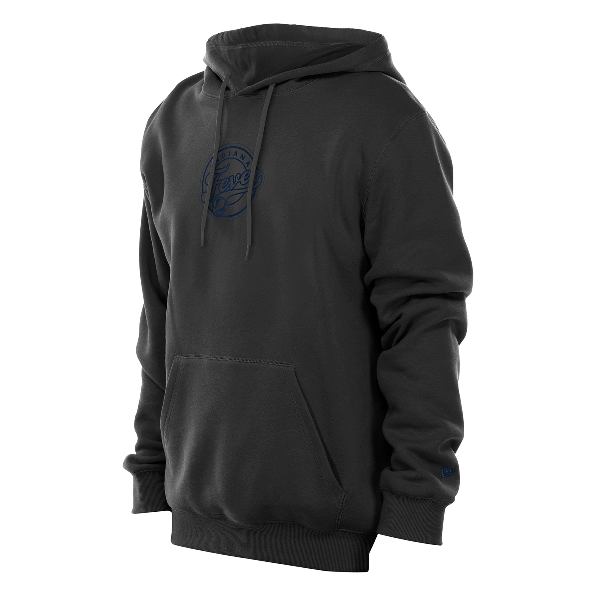 Sweat à capuche New Era noir pour homme, logo Indiana Fever l'avant et au dos.