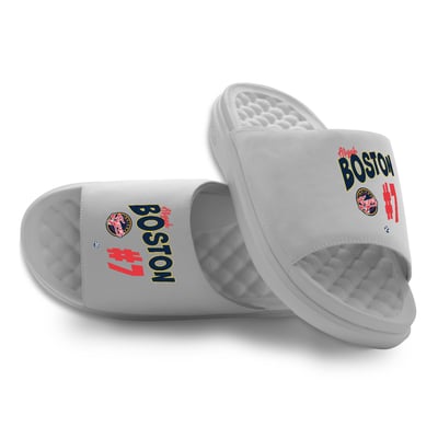 Aliyah Boston Indiana Fever ISlide Unisex Collage Motive Slide Sandals - Gray