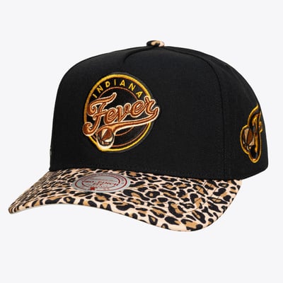  Indiana Fever Mitchell & Ness Unisex Cheetah Pro Snapback Hat - Black