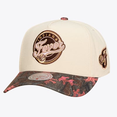  Indiana Fever Mitchell & Ness Unisex Pink Pro Snapback Hat - Cream