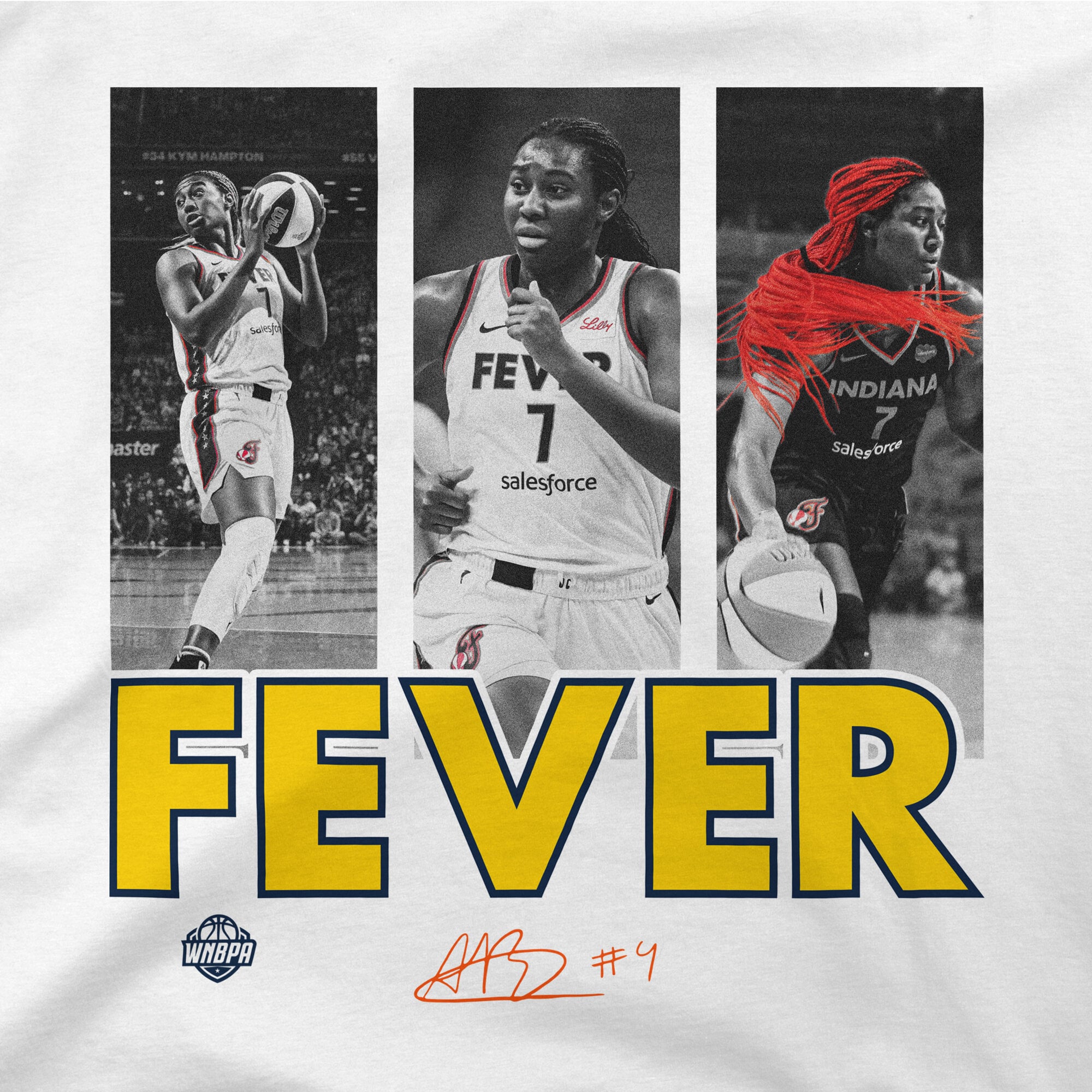 Unisex Stadium Essentials Aliyah Boston White Indiana Fever Team Player Hustle T-Shirt