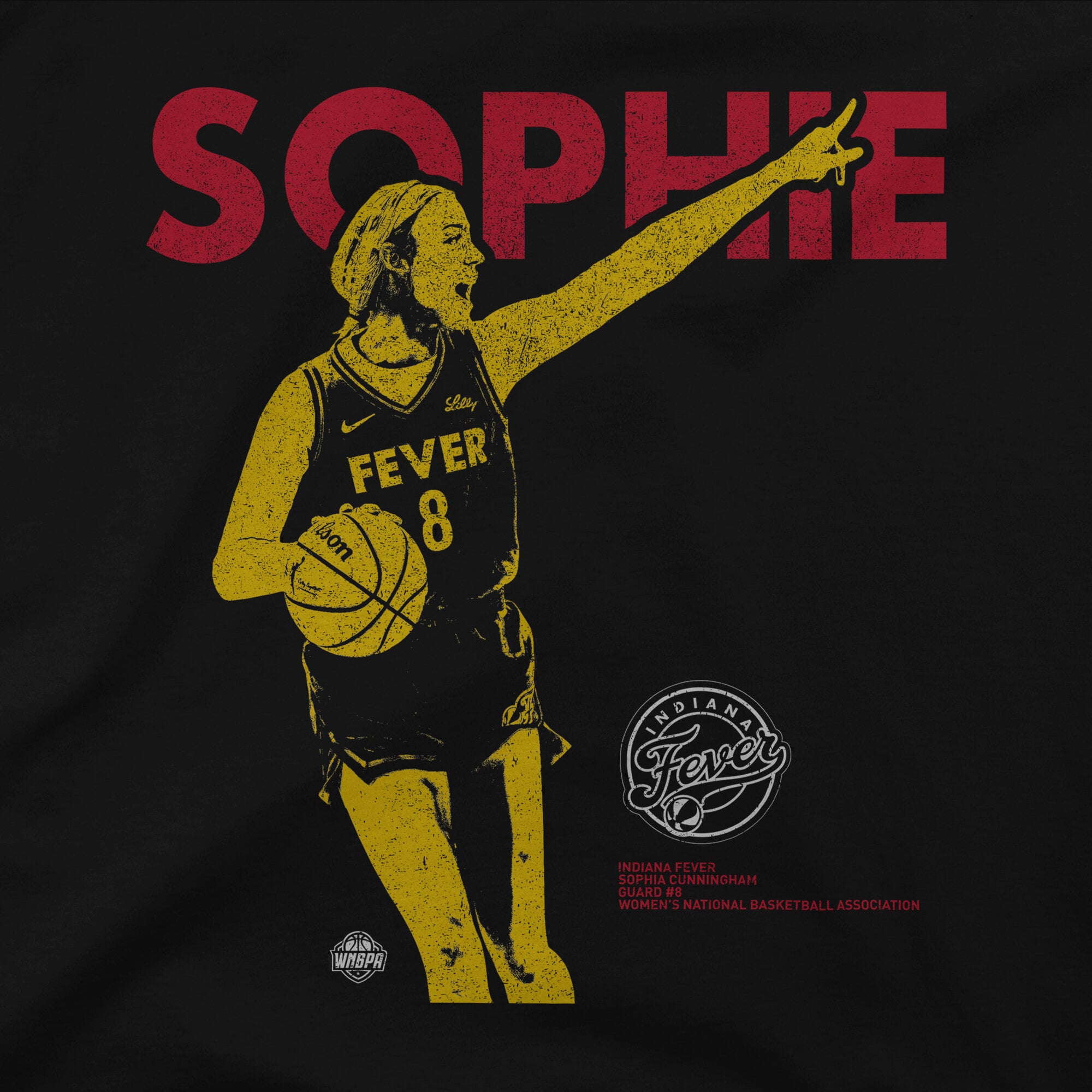 T-shirt unisexe Stadium Essentials Sophie Cunningham Black Indiana Fever Two-Step Urban