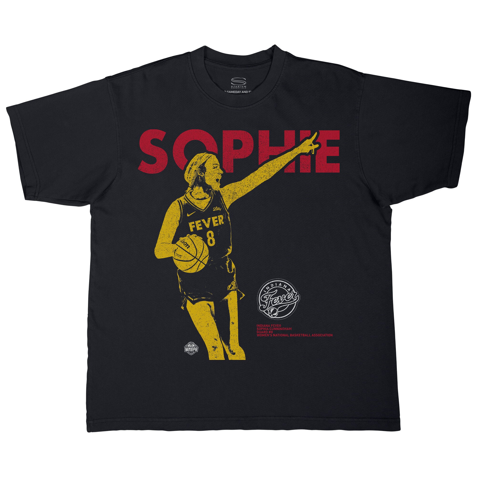 T-shirt unisexe Stadium Essentials Sophie Cunningham Black Indiana Fever Two-Step Urban