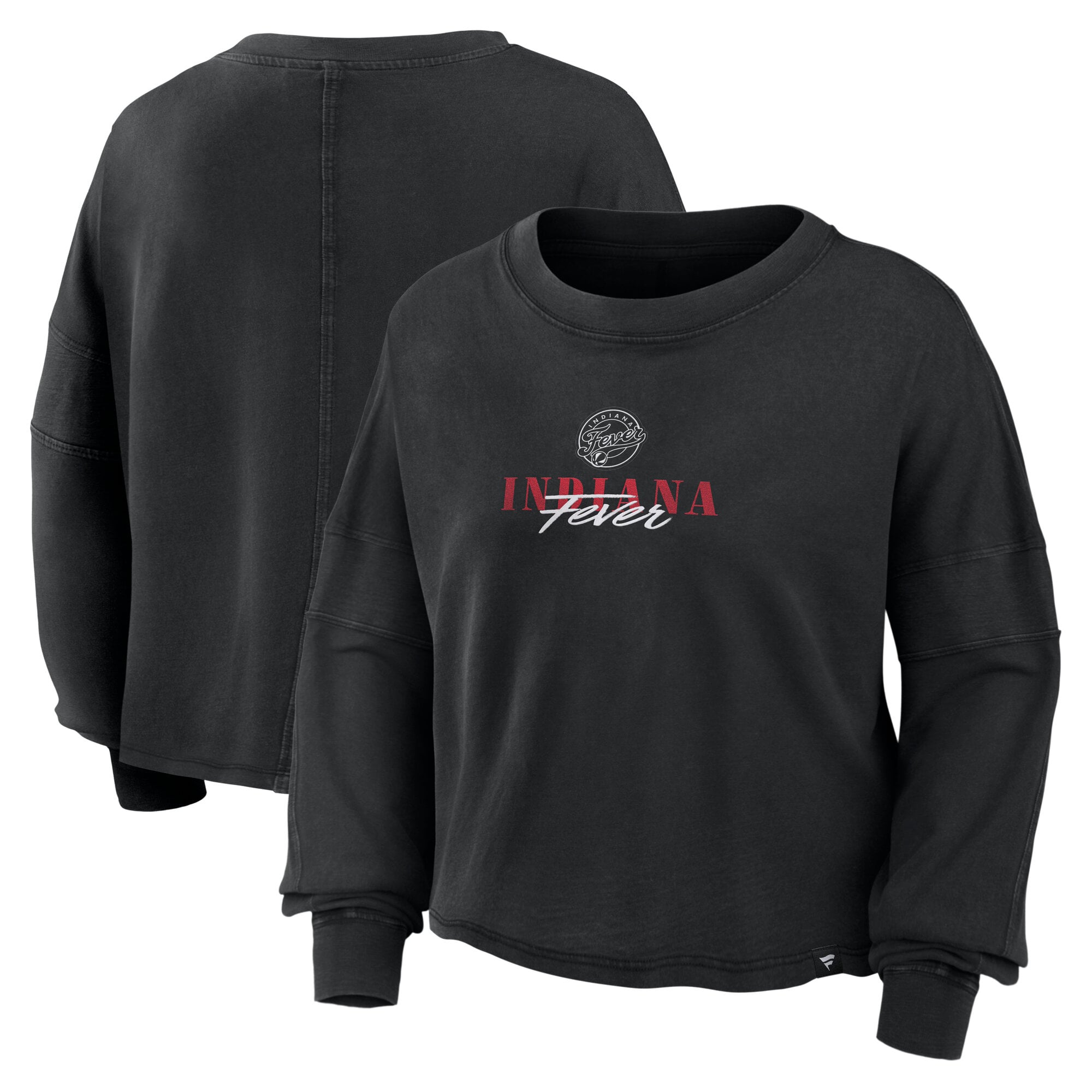 Haut oversize à manches longues Fanatics noir Indiana Fever pour femme