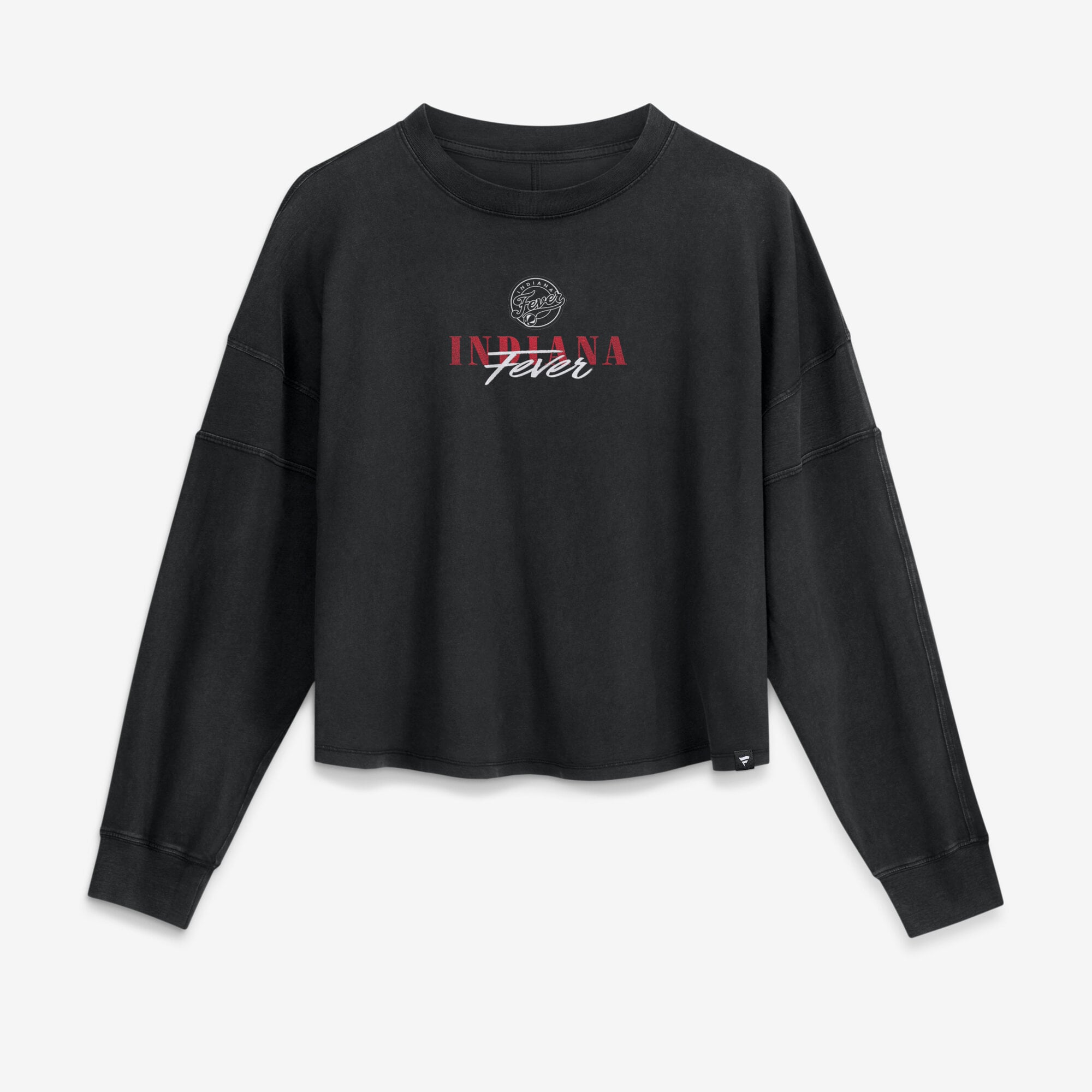 Women's Fanatics Black Indiana Fever Oversized Boxy Long Sleeve Top