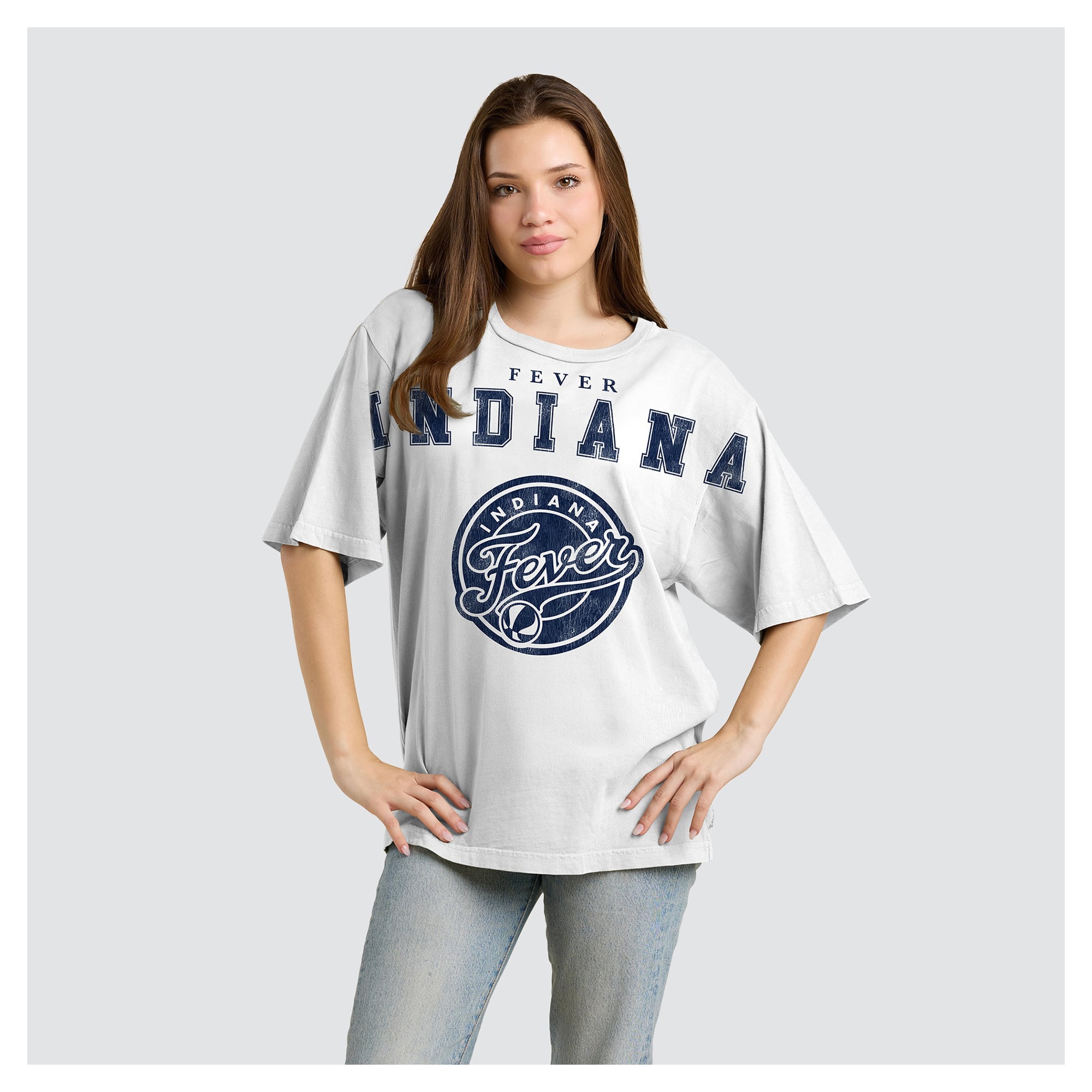 Women's Fanatics White Indiana Fever Spirit Relaxed Jersey T-Shirt