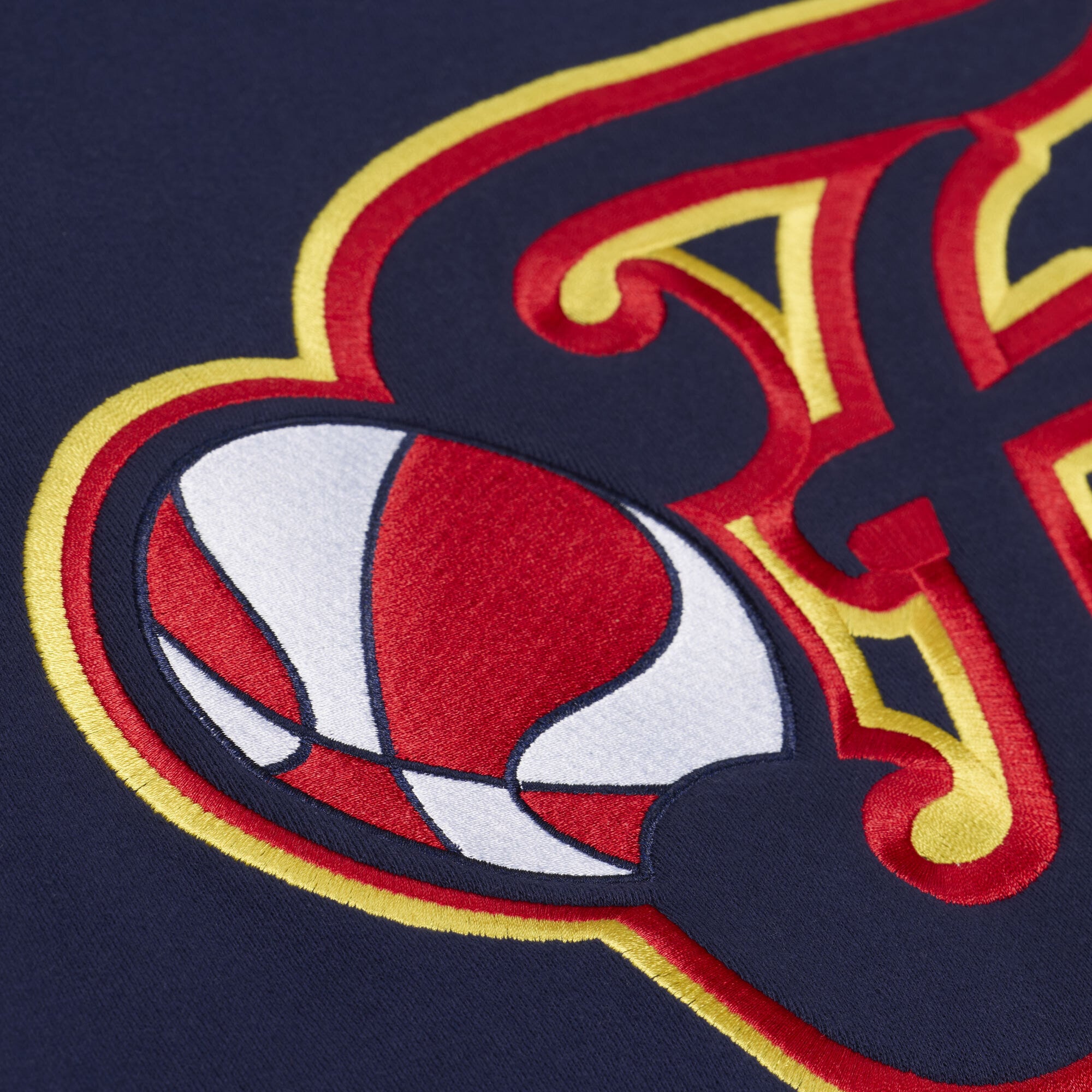 Women's Mitchell & Ness  Navy Indiana Fever Lightweight Fleece Crewneck Sweatshirt