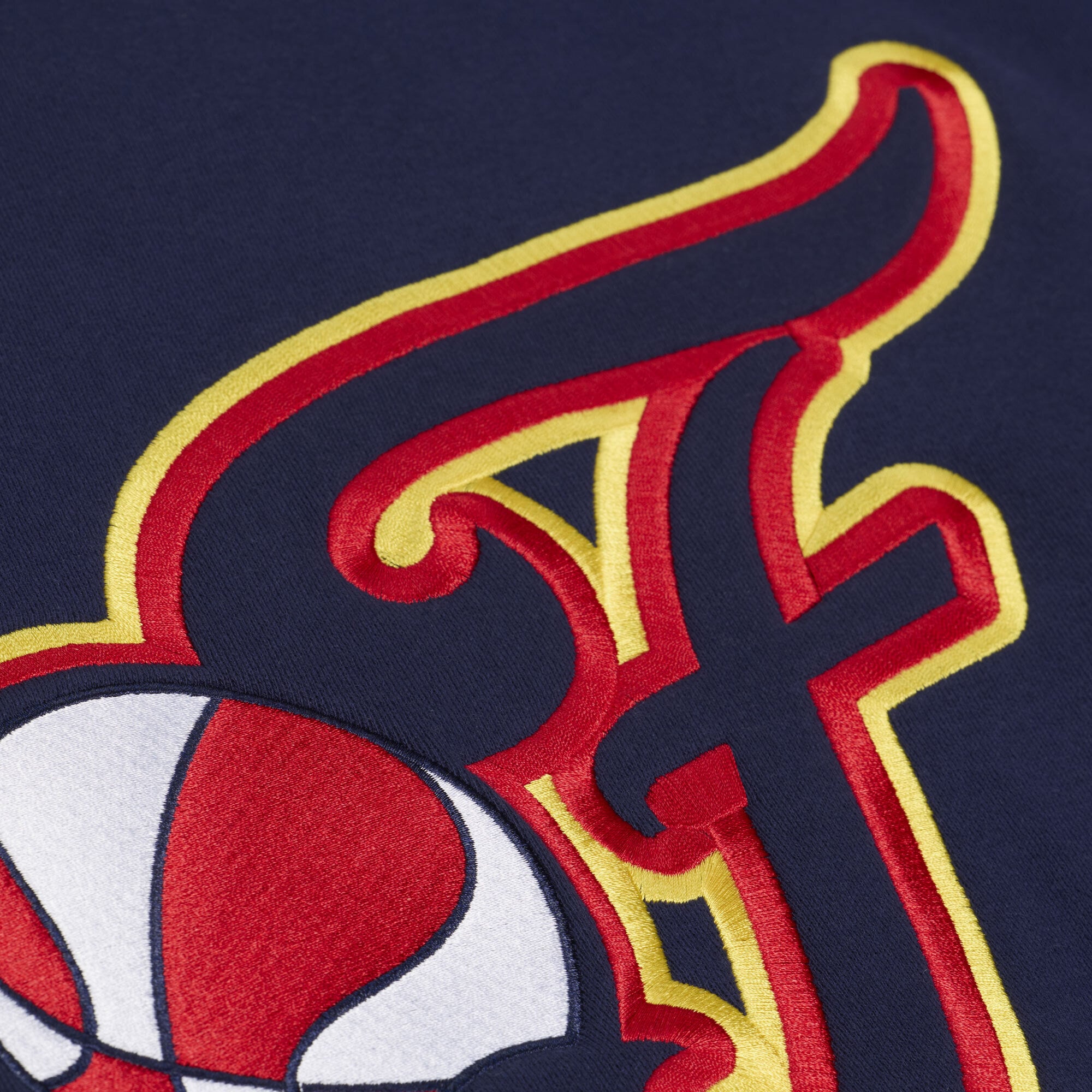 Women's Mitchell & Ness  Navy Indiana Fever Lightweight Fleece Crewneck Sweatshirt