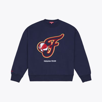  Indiana Fever Mitchell & Ness Women's Lightweight Fleece Crewneck Sweatshirt - Navy