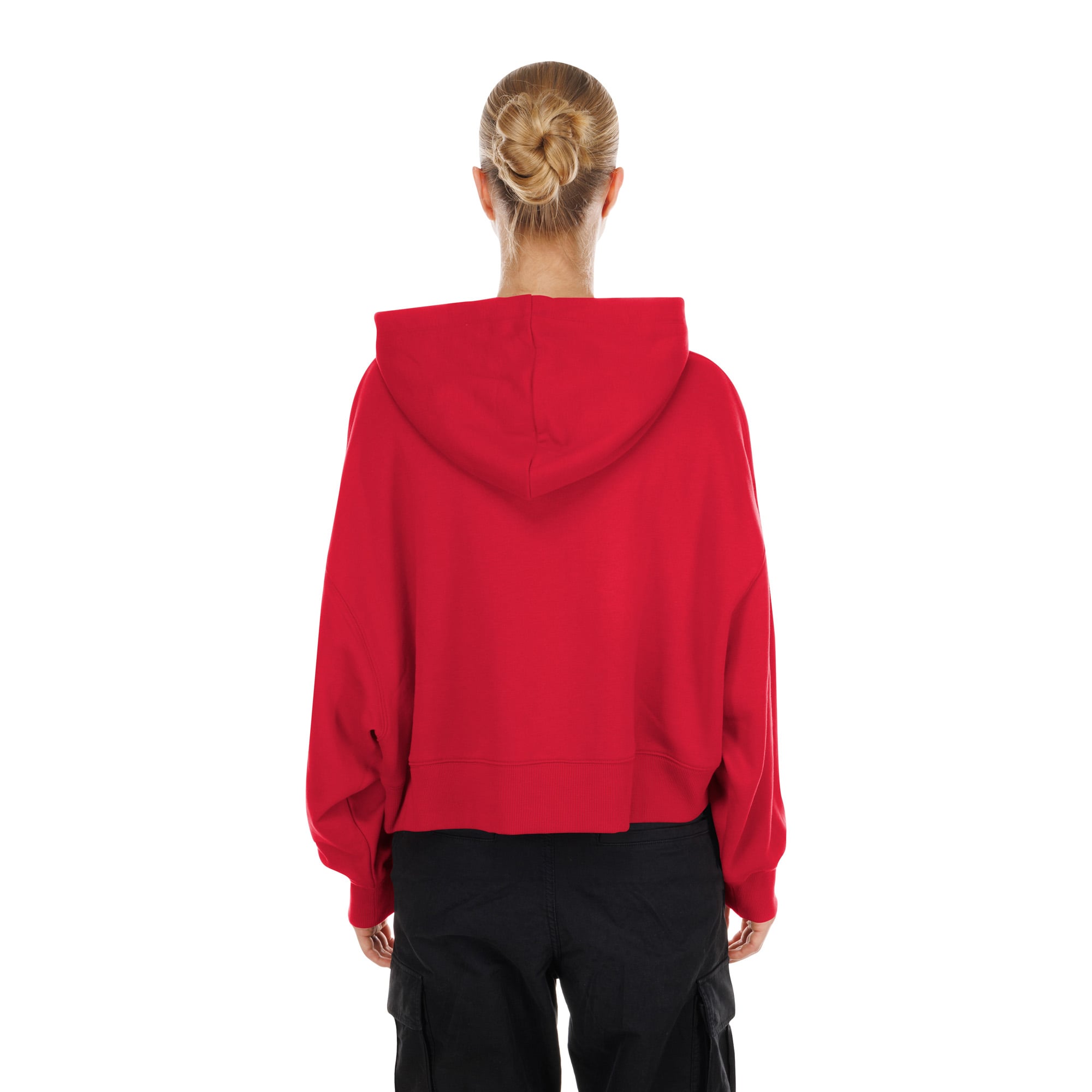 Sweat à capuche New Era rouge Indiana Fever pour femme, coupe carrée et manches dolman