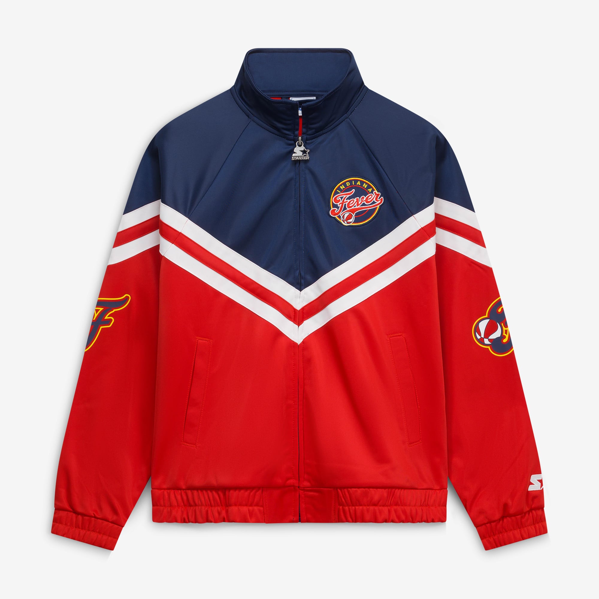 Women's Starter Indiana Fever Red Fan Club Raglan Full-Zip Track Jacket