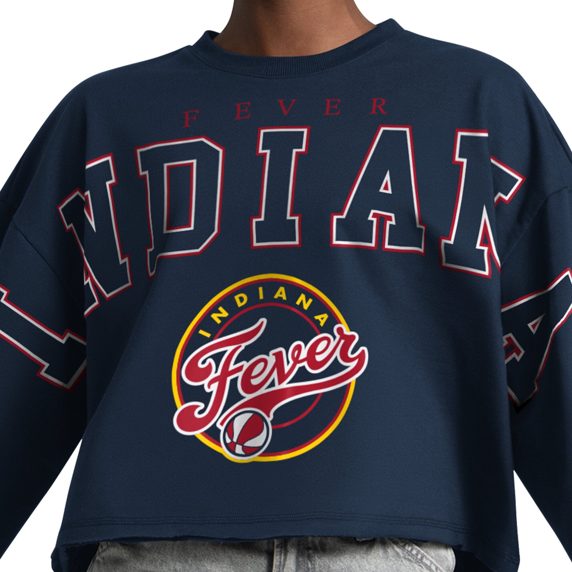 Sweat-shirt court Starter pour femme, bleu marine, Indiana Fever Bleachers