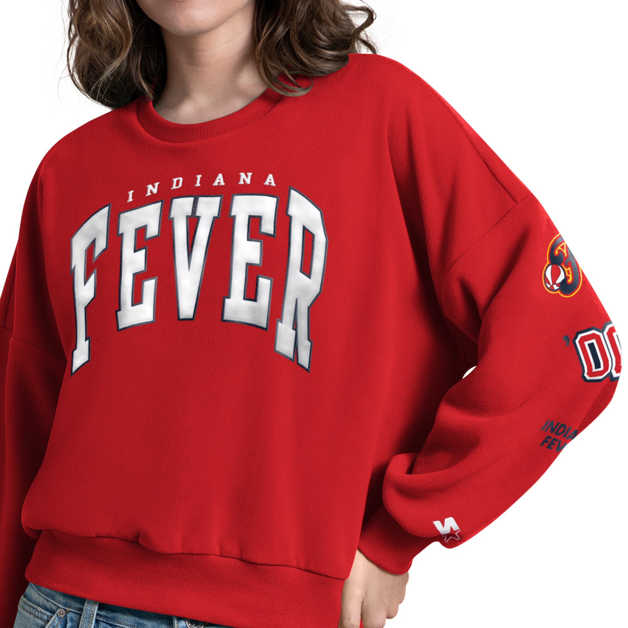 Women's Starter Red Indiana Fever Fan Catch Sweatshirt