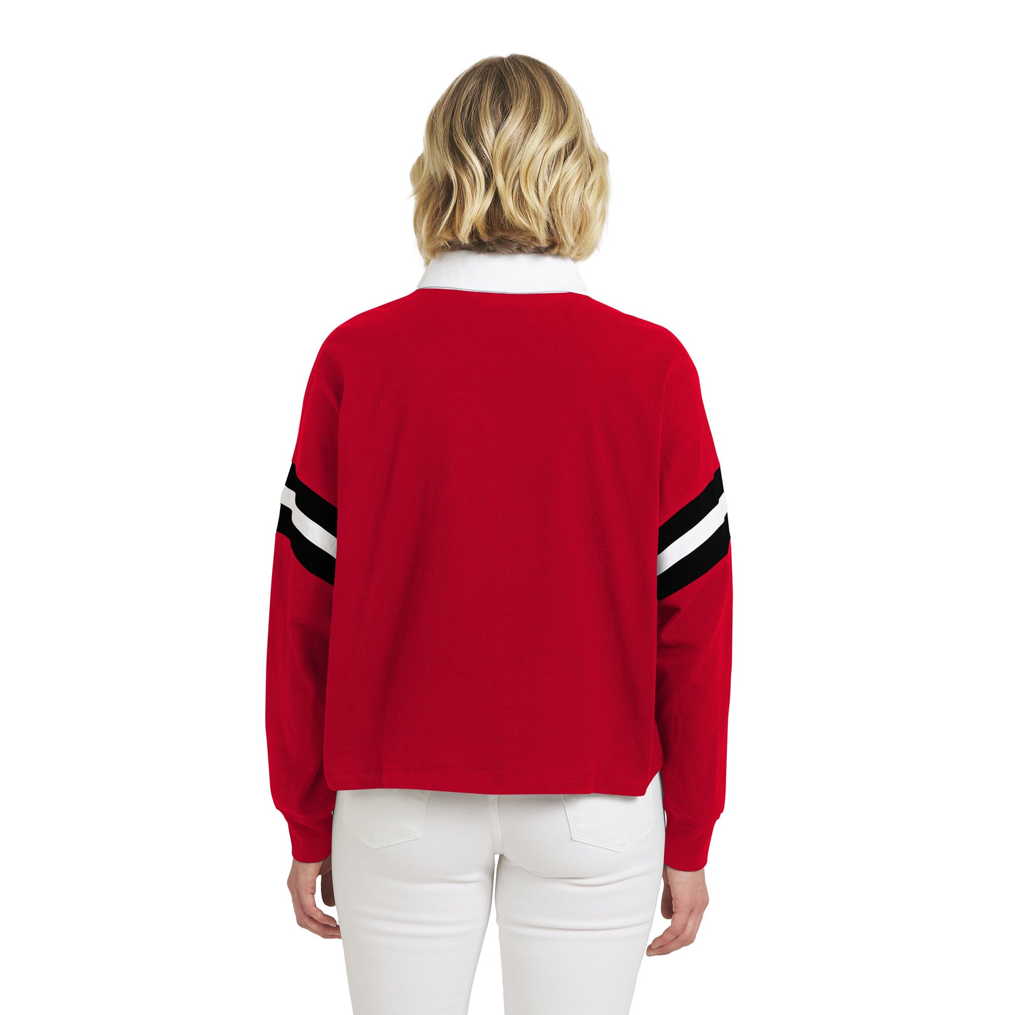 Polo de rugby rouge Indiana Fever la marque WEAR by Erin Andrews pour femmes