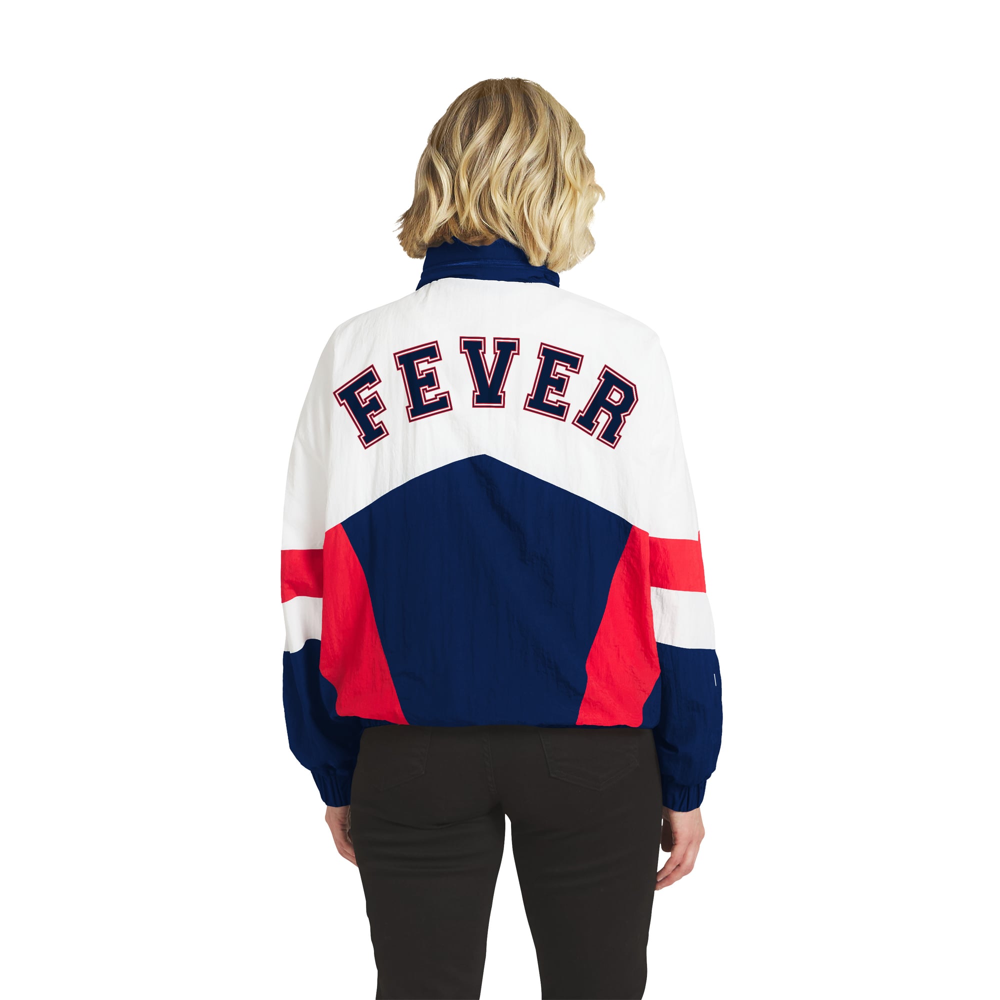 Veste coupe-vent zippée blanche et bleue Indiana Fever pour femme de la marque WEAR by Erin Andrews