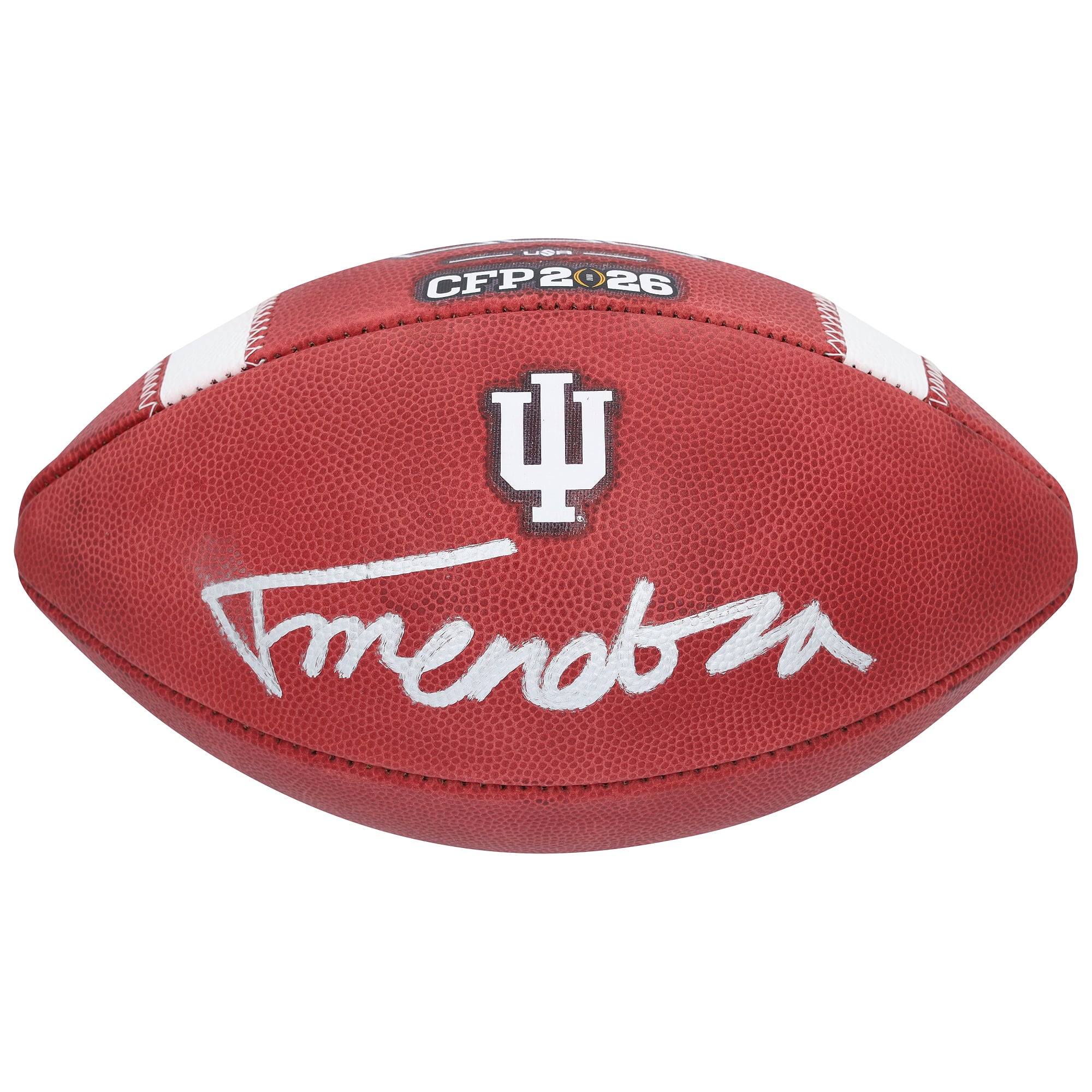 Fernando Mendoza Indiana Hoosiers Autographed College Football Playoff 2025 National Champions adidas Logo Football