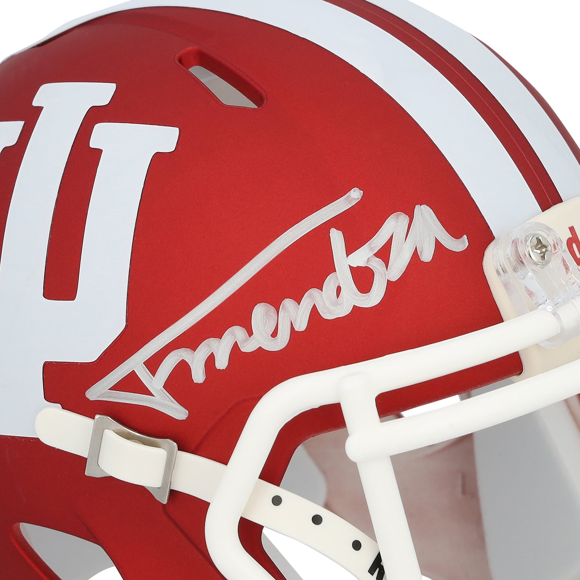 Mini-casque Riddell Speed ​​autographié par Fernando Mendoza (Indiana Hoosiers)