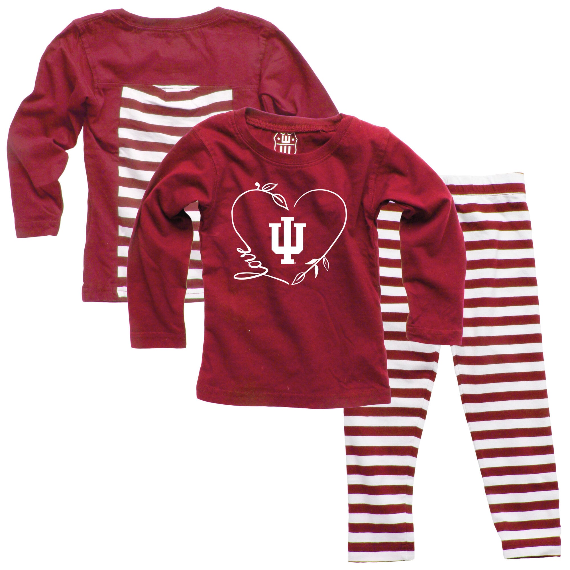 Ensemble haut à manches longues et pantalon pour bébé fille Wes & Willy Crimson Indiana Hoosiers