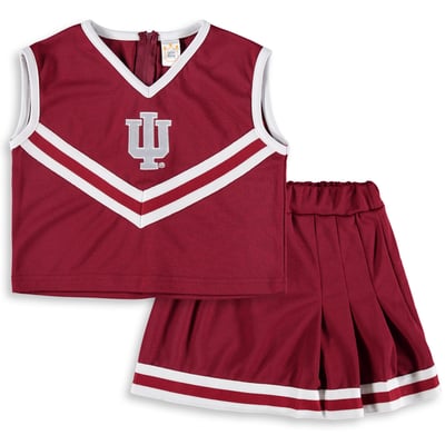 Indiana Hoosiers Little King Girls Toddler Two-Piece Cheer Top & Skirt Set - Crimson