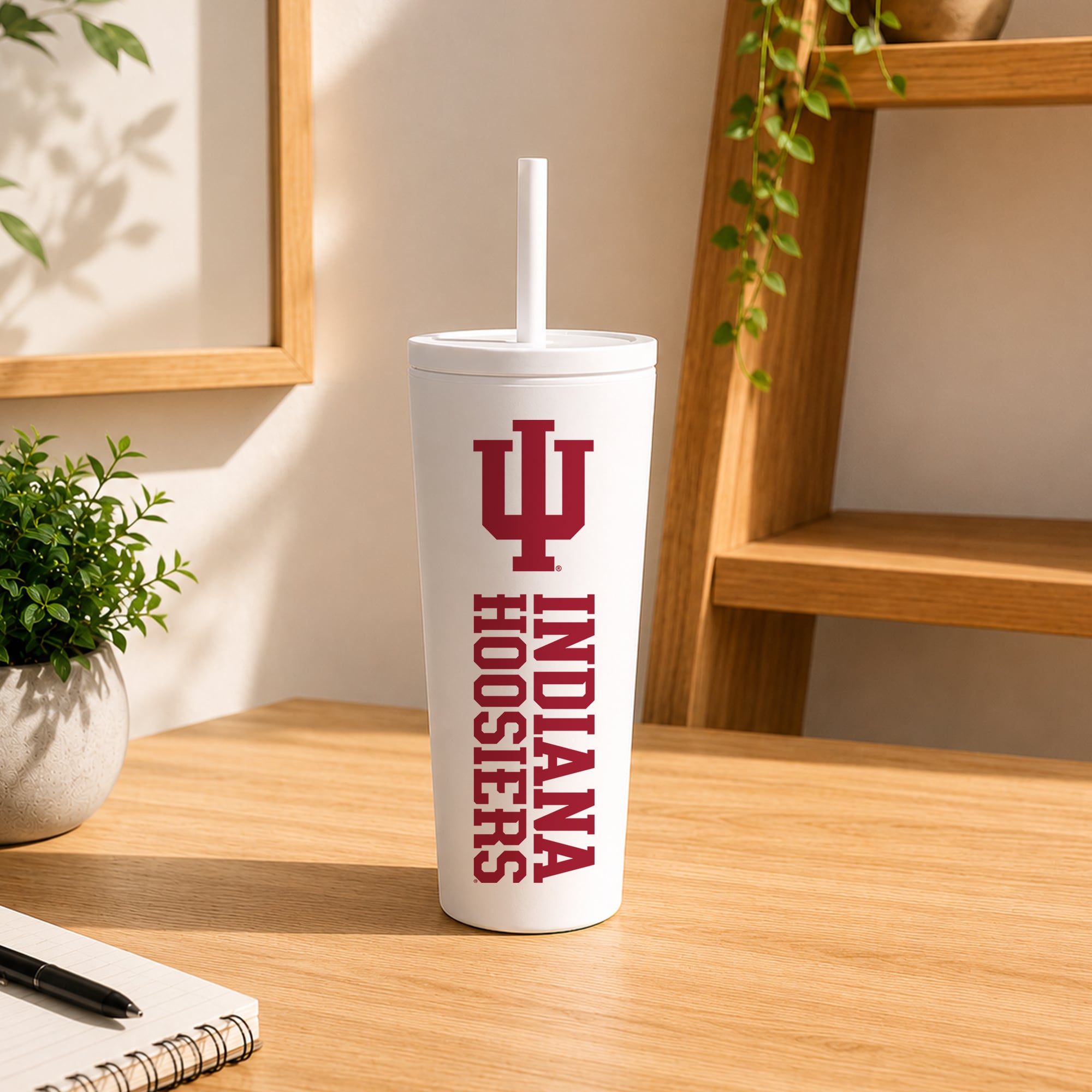 Indiana Hoosiers 24oz. No Spill Straw Tumbler