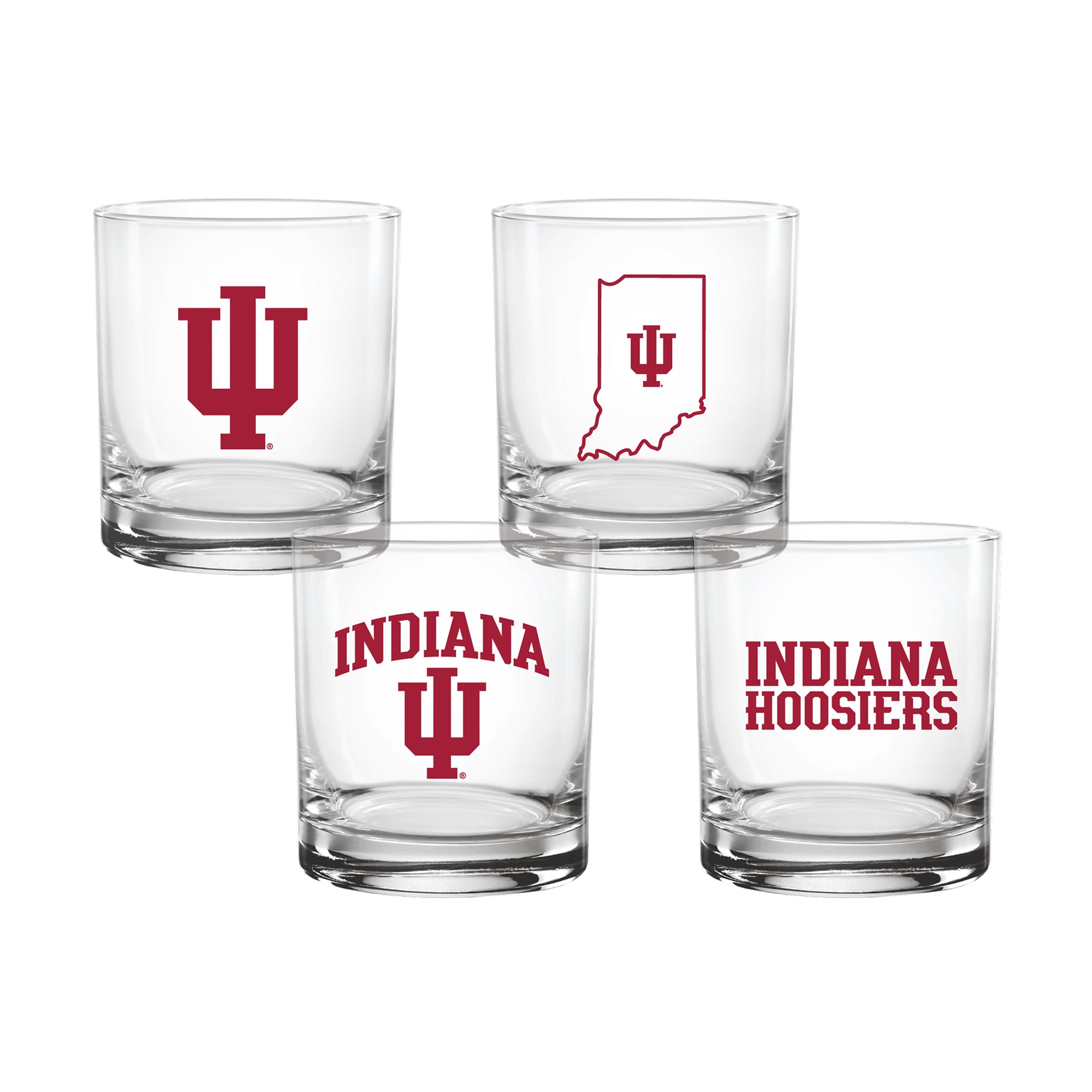 Coffret de 4 verres à whisky de collection Indigo Falls Indiana Hoosiers