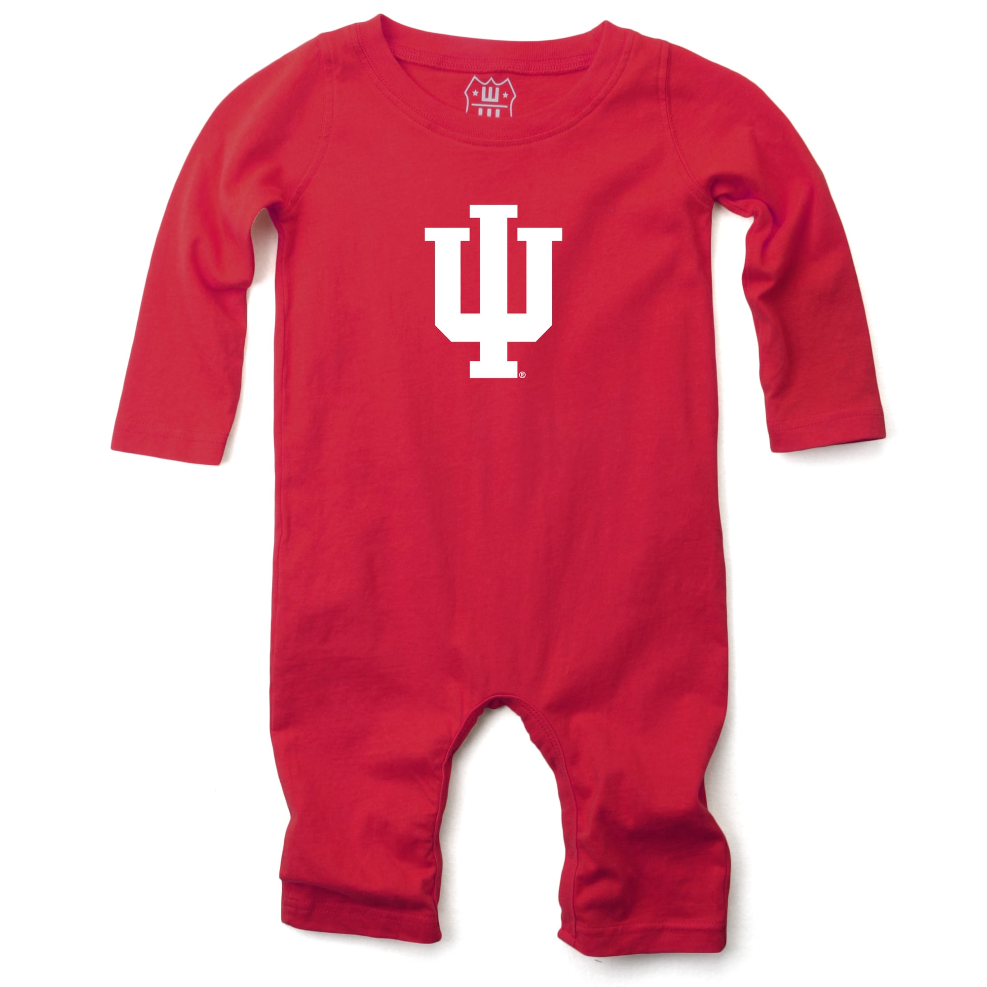 Infant Wes & Willy  Crimson Indiana Hoosiers Long Sleeve Romper