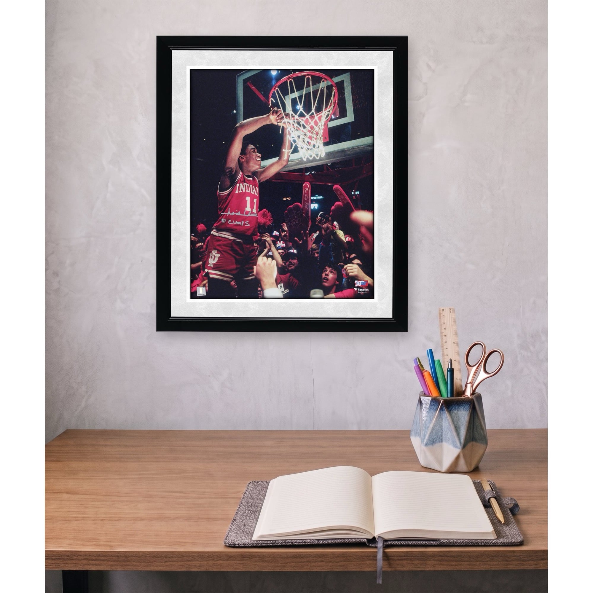 Isiah Thomas Indiana Hoosiers Autographed 16" x 20" Net Cutting Photograph with "1981 National Champs" Inscription