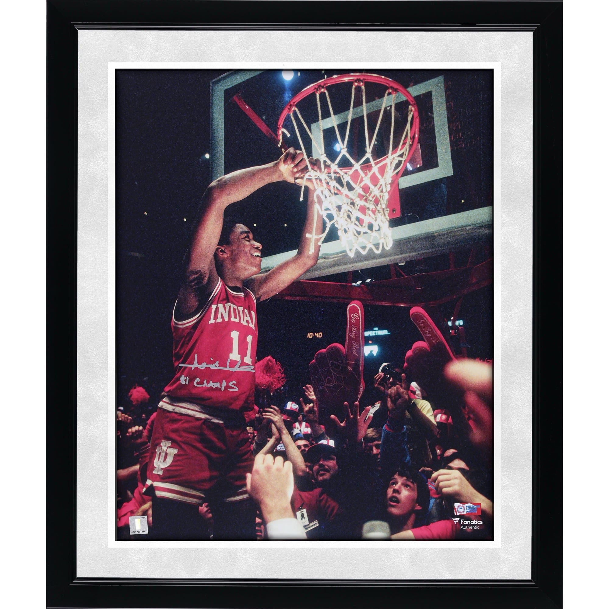 Isiah Thomas Indiana Hoosiers Autographed 16" x 20" Net Cutting Photograph with "1981 National Champs" Inscription