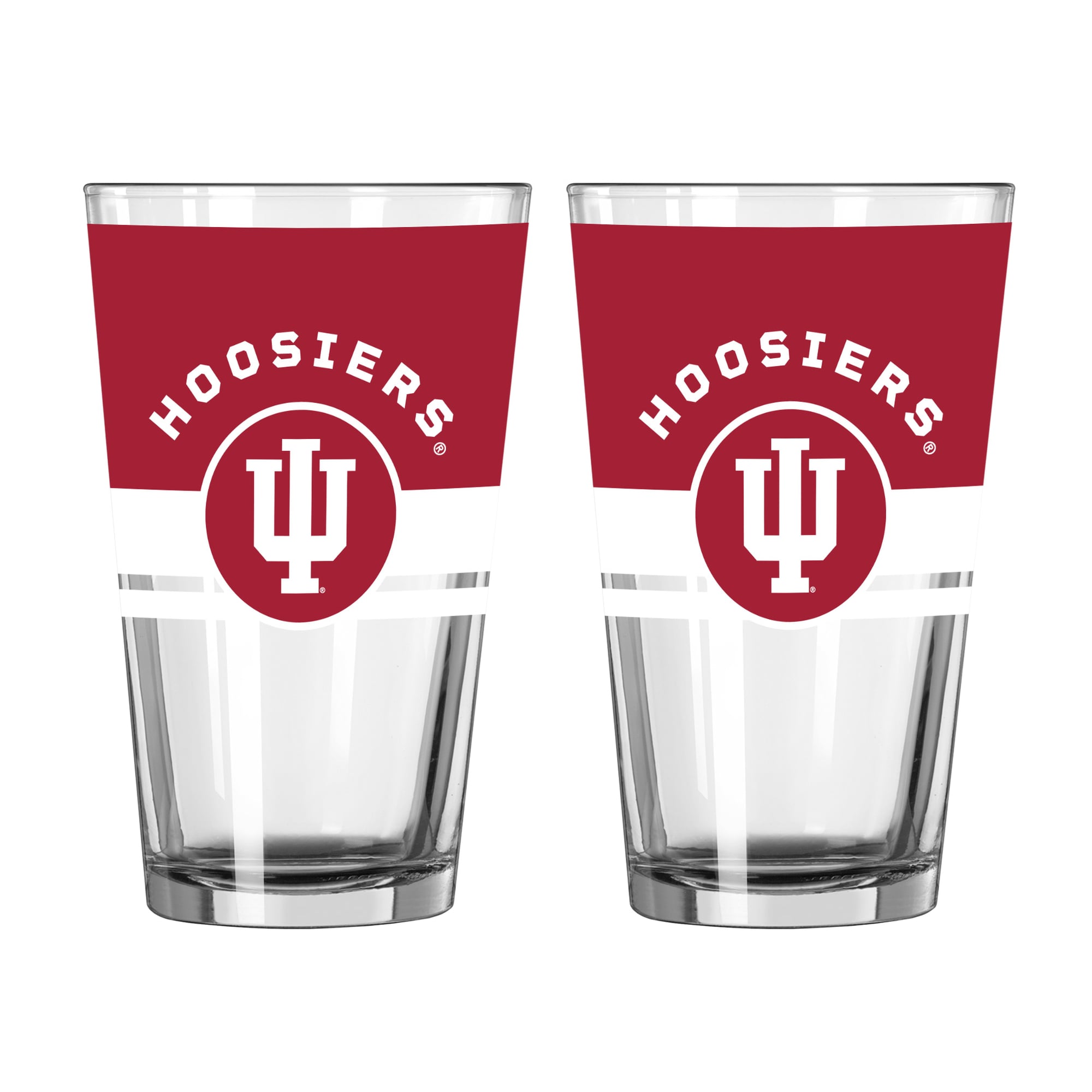 Ensemble de deux verres à bière Horizon de 473 ml (16 oz) Logo Brands Indiana Hoosiers