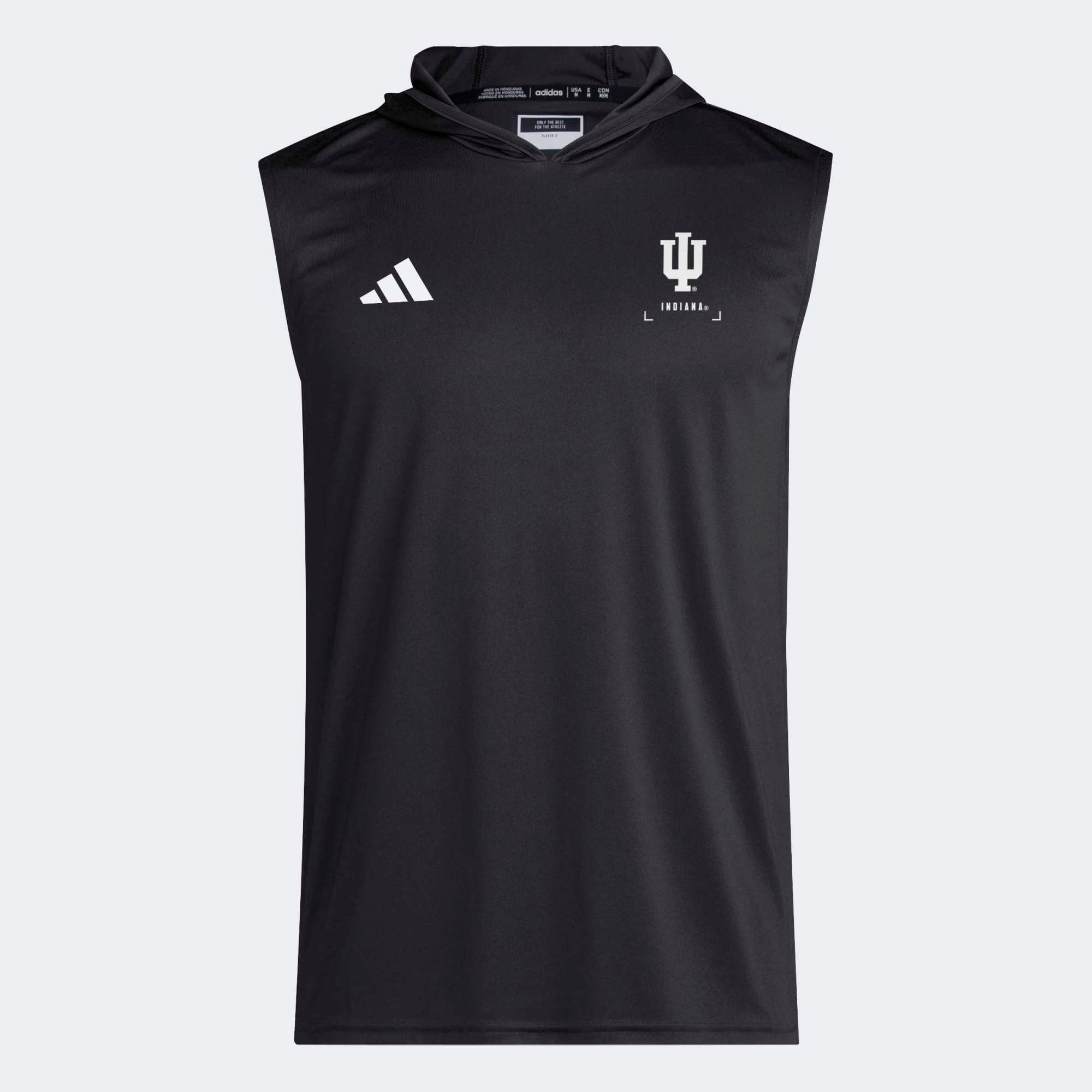 Men's adidas Black Indiana Hoosiers D4T Sleeveless Hoodie