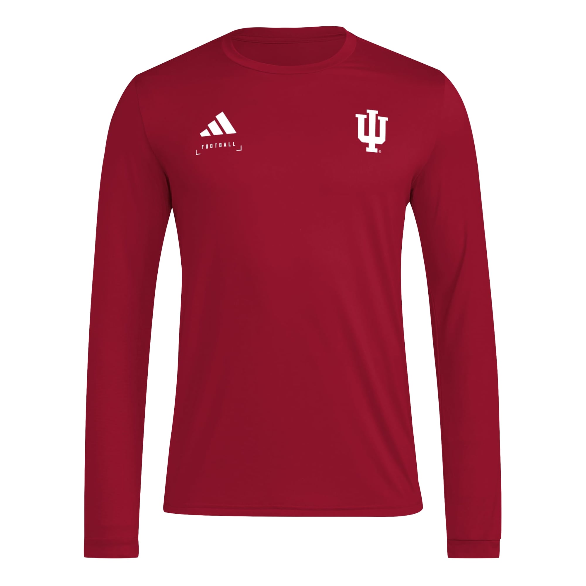 T-shirt à manches longues adidas Crimson Indiana Hoosiers Locker Football Icon AEROREADY pour homme