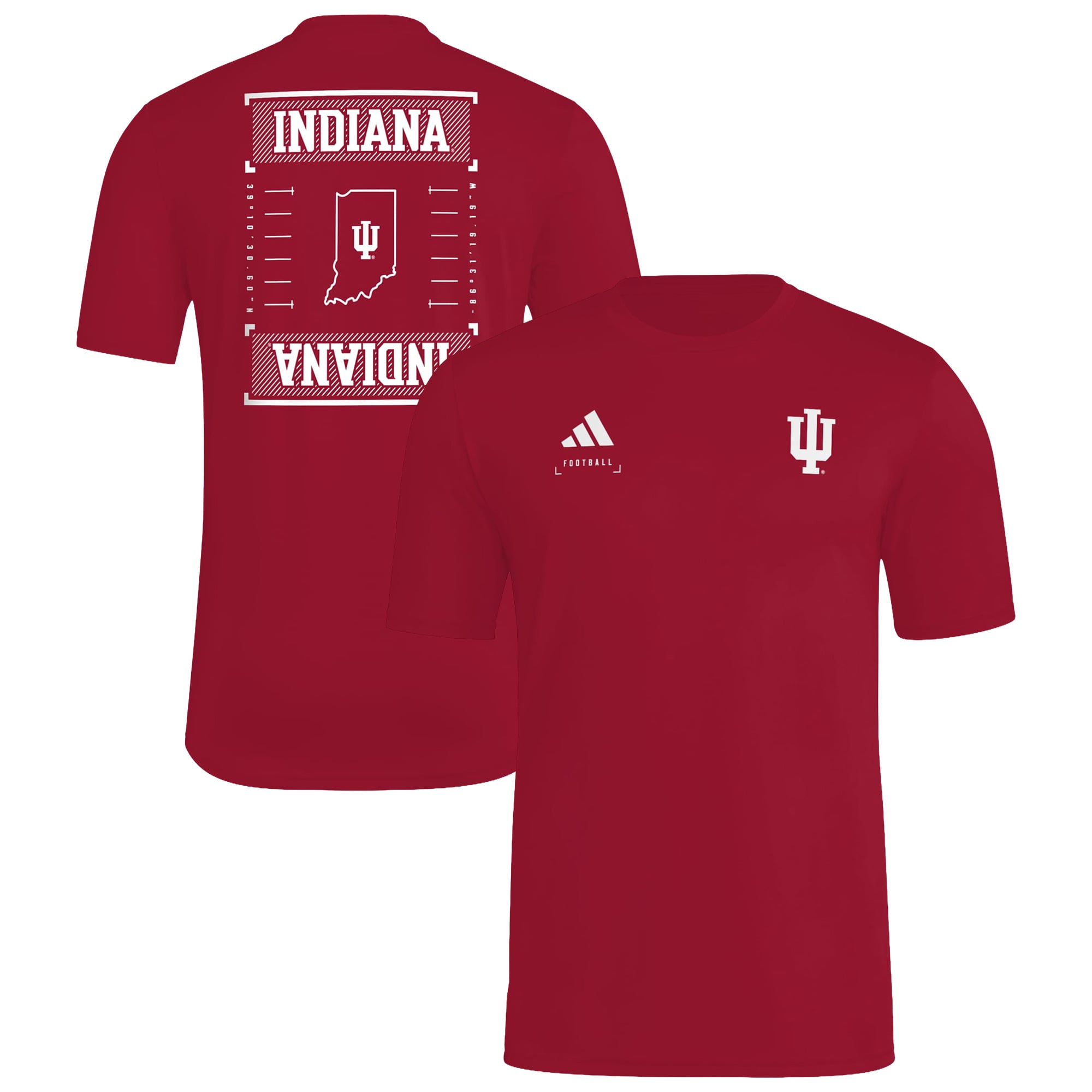 T-shirt d'avant-match adidas Crimson Indiana Hoosiers Locker Football Icon AEROREADY pour homme