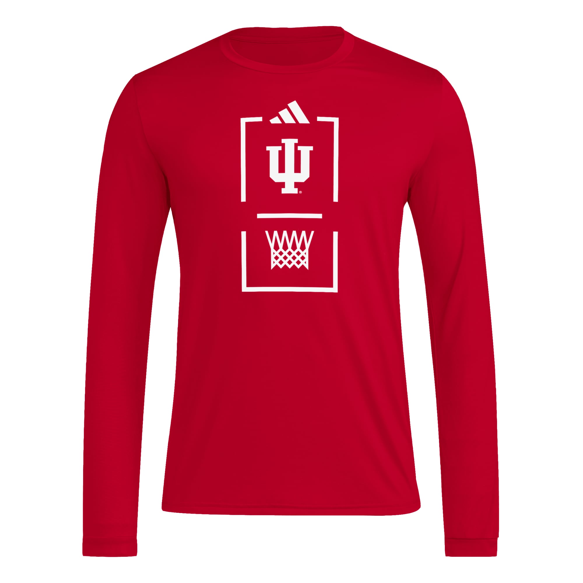 T-shirt à manches longues adidas Crimson Indiana Hoosiers pour homme, modèle AEROREADY d'avant-match