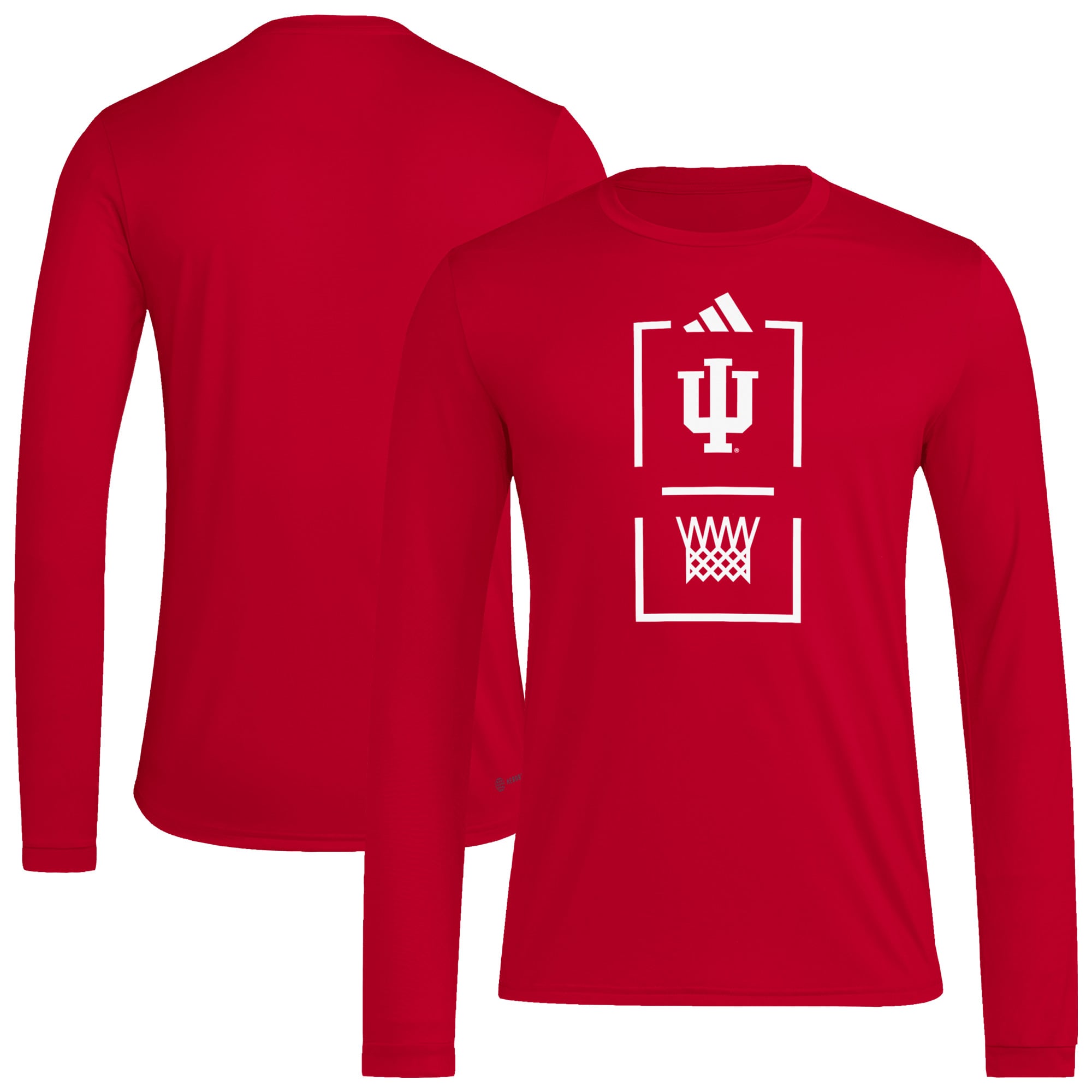 T-shirt à manches longues adidas Crimson Indiana Hoosiers pour homme, modèle AEROREADY d'avant-match