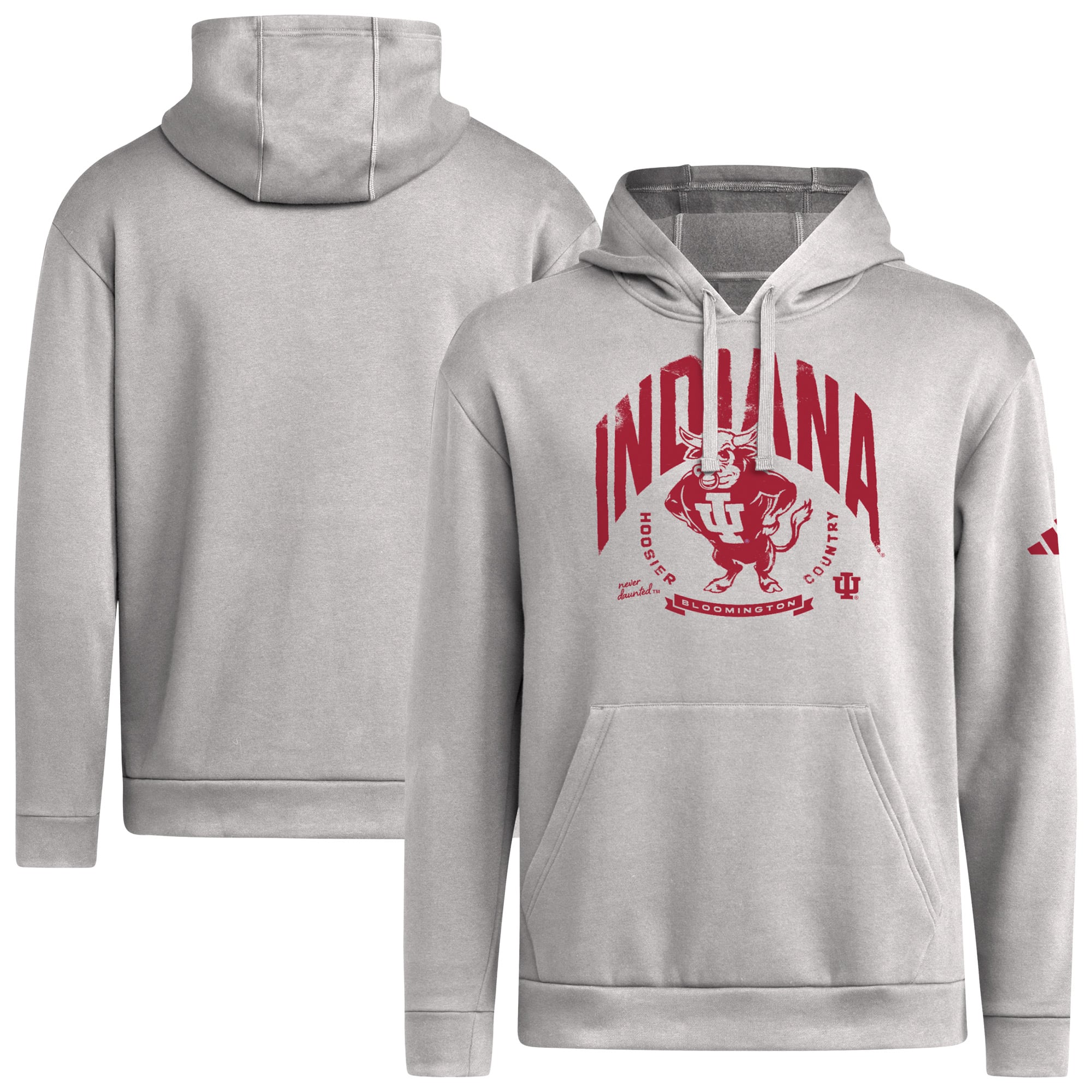 Sweat à capuche adidas gris Indiana Hoosiers Bison pour homme