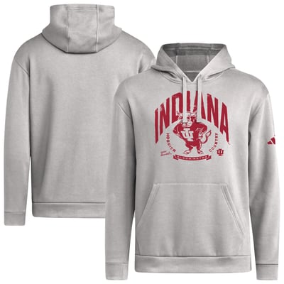 Indiana Hoosiers adidas Bison Wordmark Hoodie - Gray