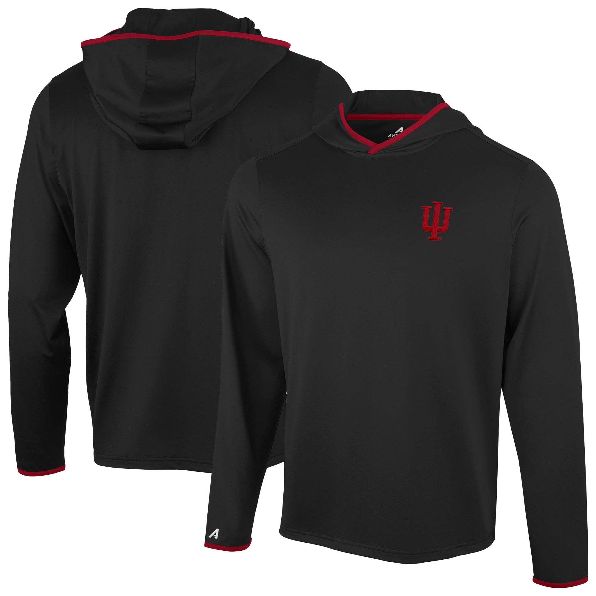 T-shirt à capuche manches longues Antigua Black Indiana Hoosiers pour homme