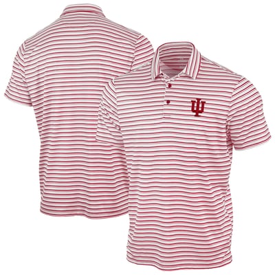 Indiana Hoosiers Antigua Space Stripe Polo - Crimson