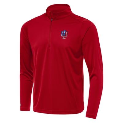 Indiana Hoosiers Antigua Patriotic Logo Tribute Quarter-Zip Pullover - Red
