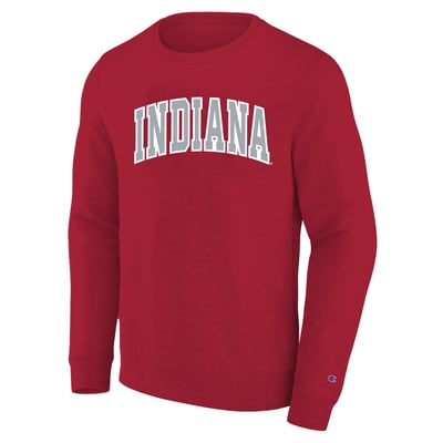 Indiana Hoosiers Champion Arch Applique Sweatshirt Men's Big and Tall - Crimson