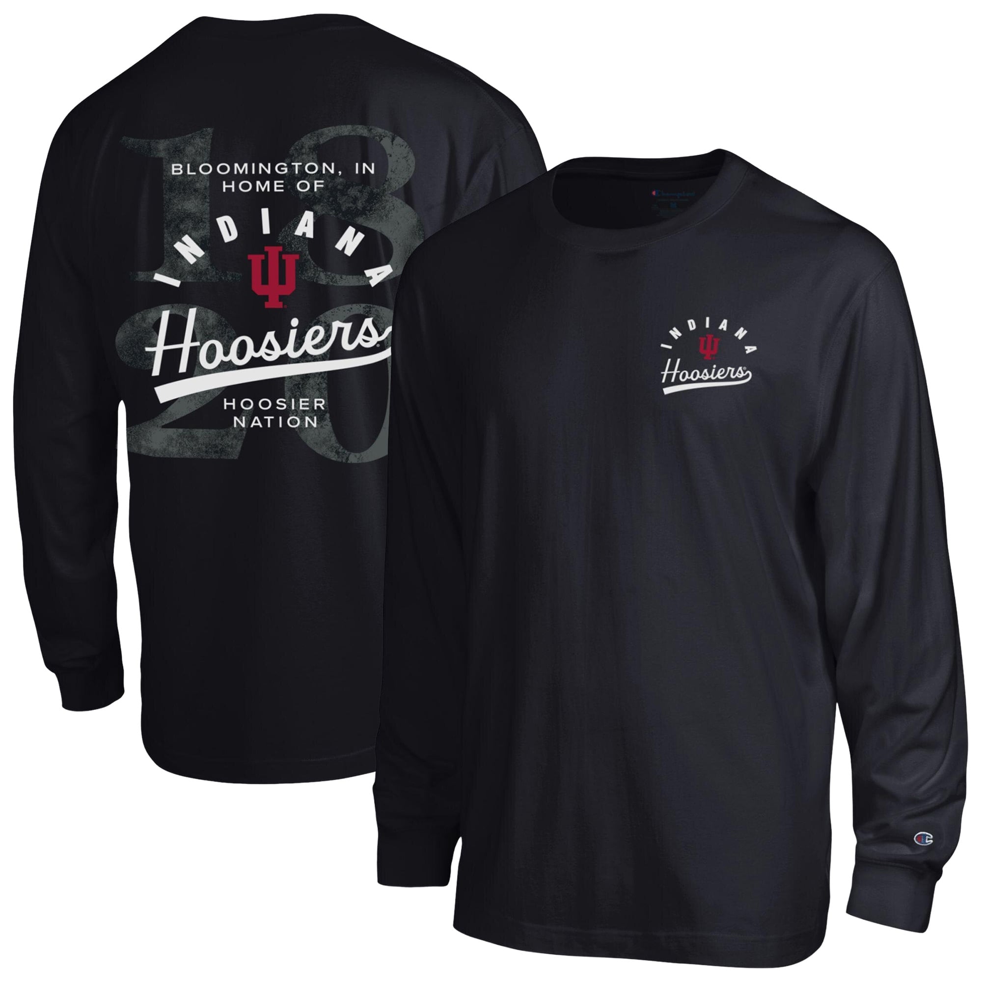 T-shirt à manches longues plastifié Champion Black Indiana Hoosiers All-Star pour homme