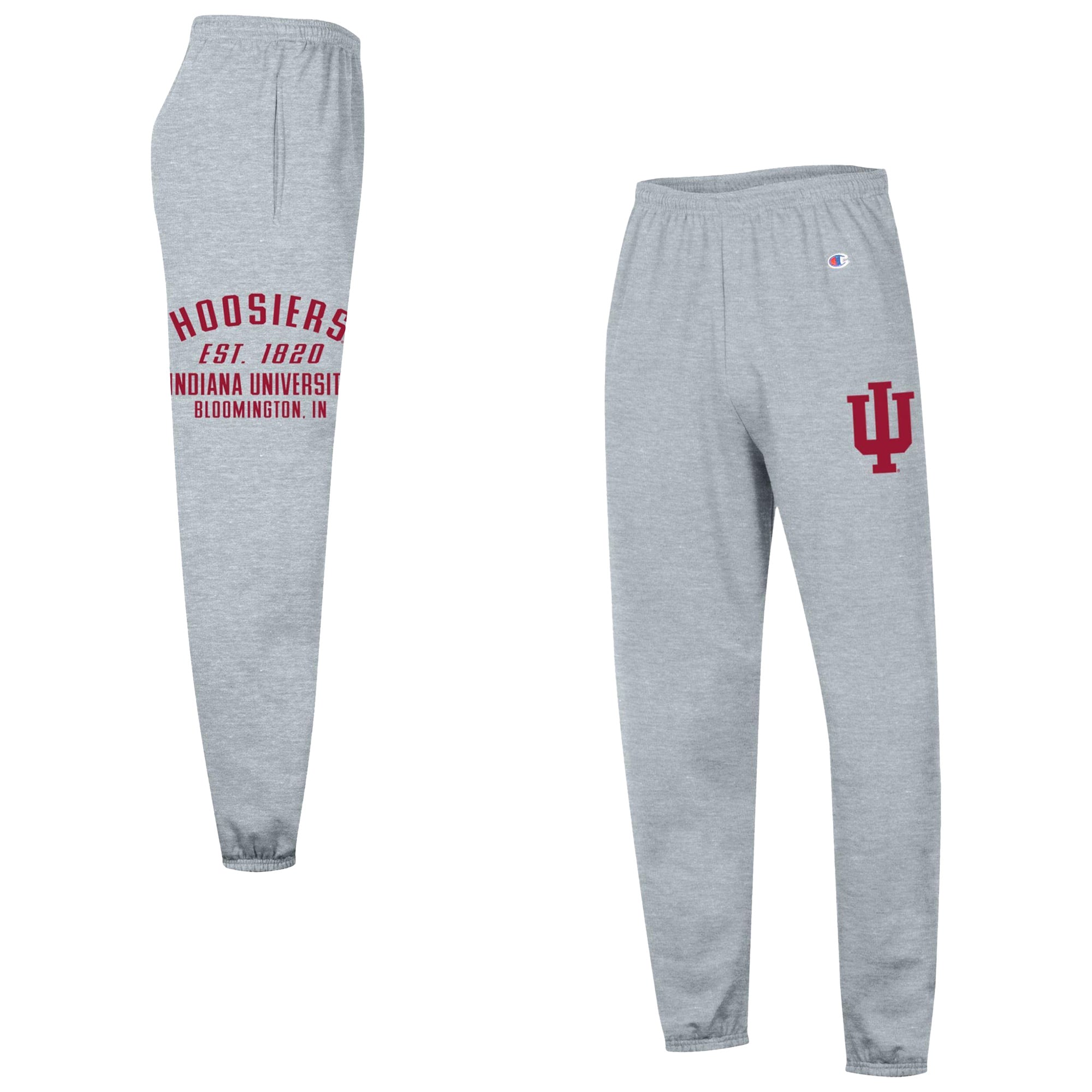 Men's Champion  Heather Gray Indiana Hoosiers Powerblend Banded Fleece Sweatpants